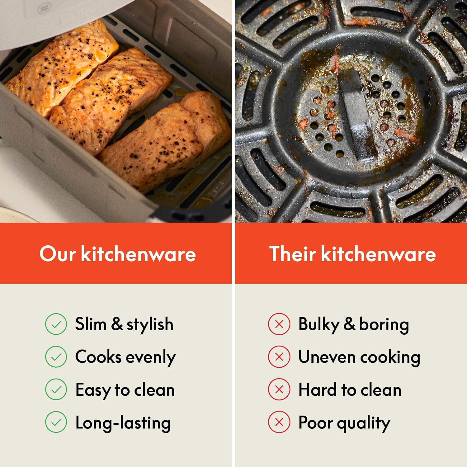 bella Fits-Anywhere™ 6qt Slim Air Fryer, Non-Toxic Coating, Oatmilk