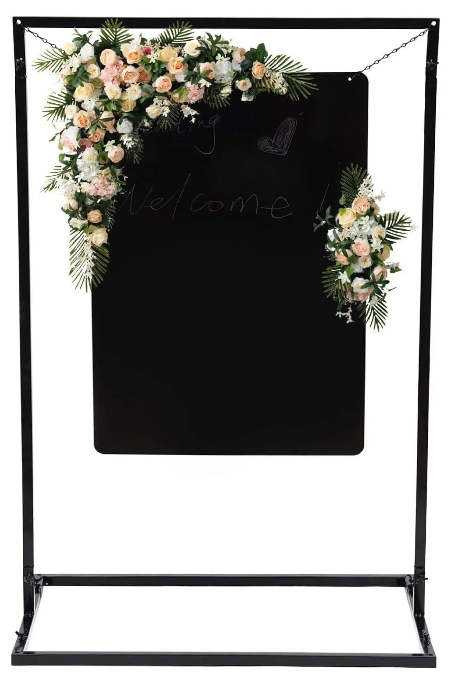 43 Arch Wedding Welcome Sign Backdrop Stand with Bases for Ceremony, Party Photo Booth Decor Frame Event Garden Arch Abor Photography Background Display Rack Balloon Flower Decor
