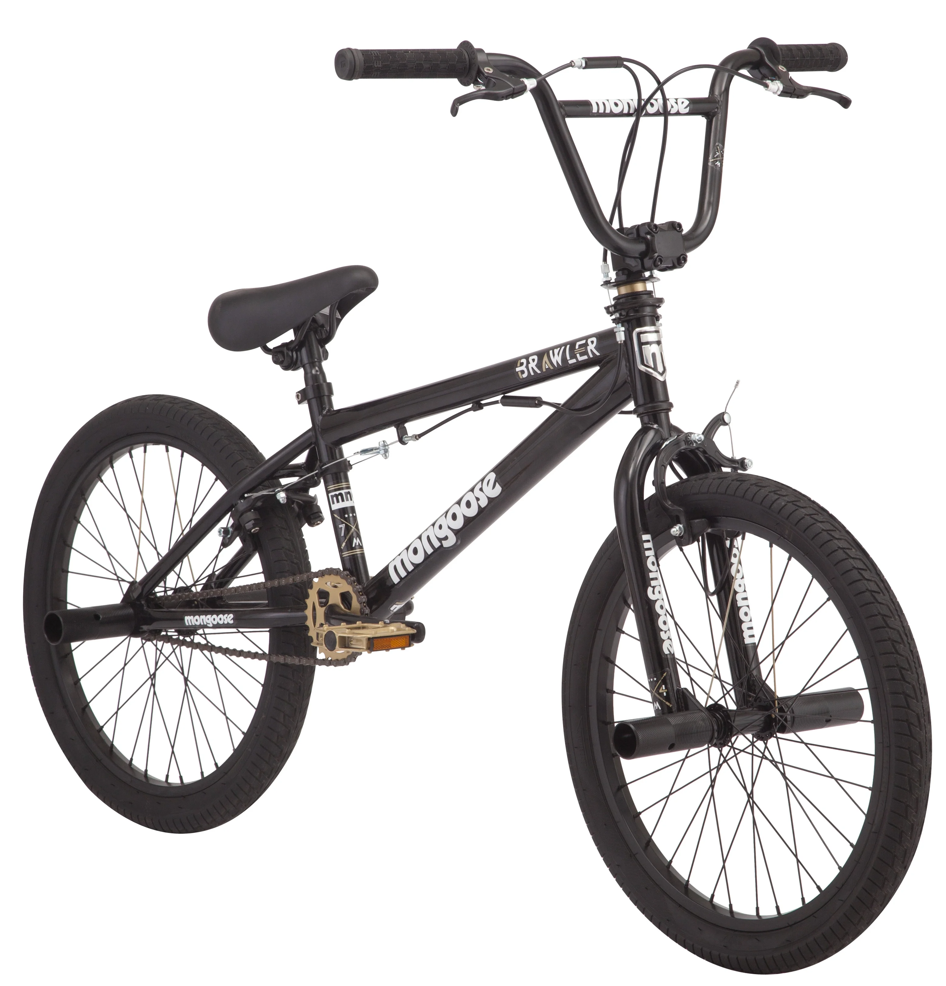 BRAWLER Boys' Freestyle BMX Bike, 20" wheels, Black - Image 3
