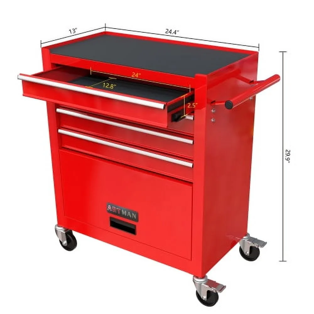 ARTMAN 4 Drawers Rolling Tool Cart With Wheels,Metal Tool Chest Garage Storage Cabinet,Removable Toolbox Organizer for Workshop, Garage