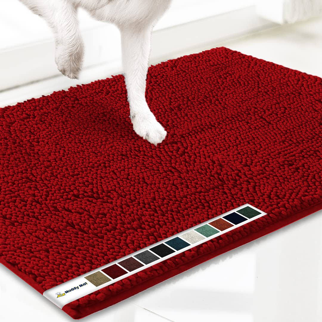 Muddy Mat As-seen-on-tv Highly Absorbent Microfiber Door Mat and Pet Rug, Non Slip Thick Washable Area and Bath Mat Soft Chenille for Kitchen