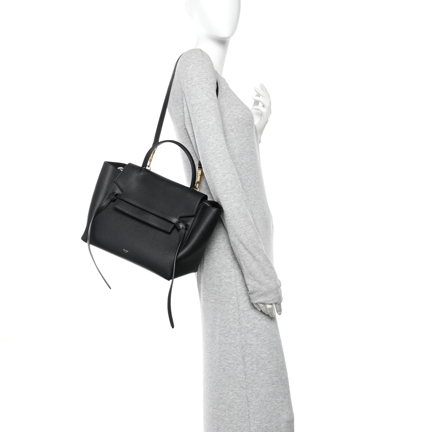 Grained Calfskin Mini Belt Bag Black