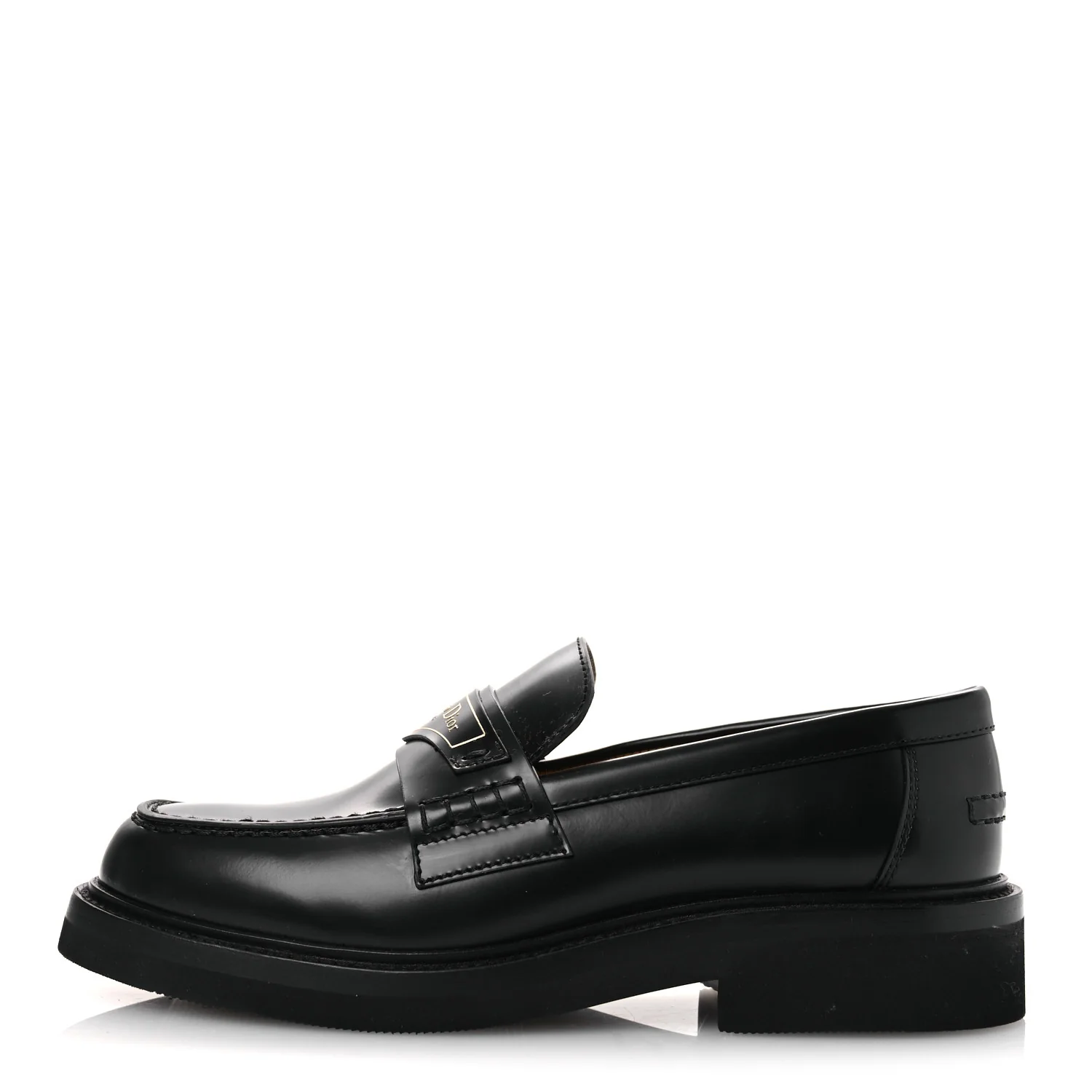 Brushed Calfskin Boy Platform Loafers 35.5 Black