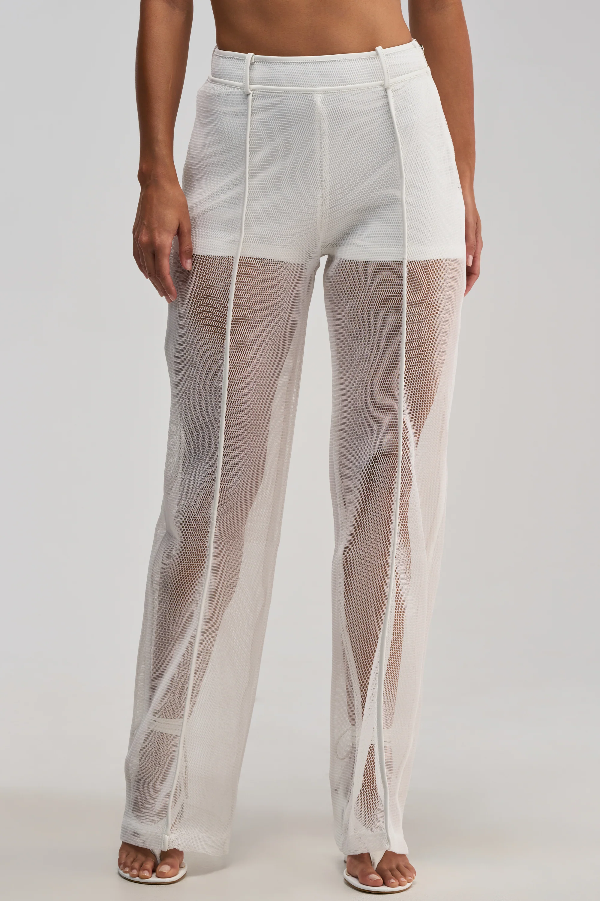 ONE TO WATCH MESH TROUSER IN WHITE - Akira Store