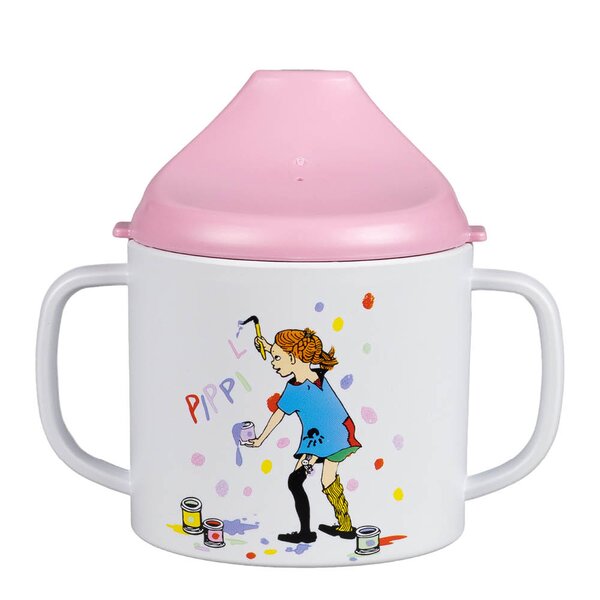 Pippi Langstrømpe tutekopp 18 cl Bursdag hvit