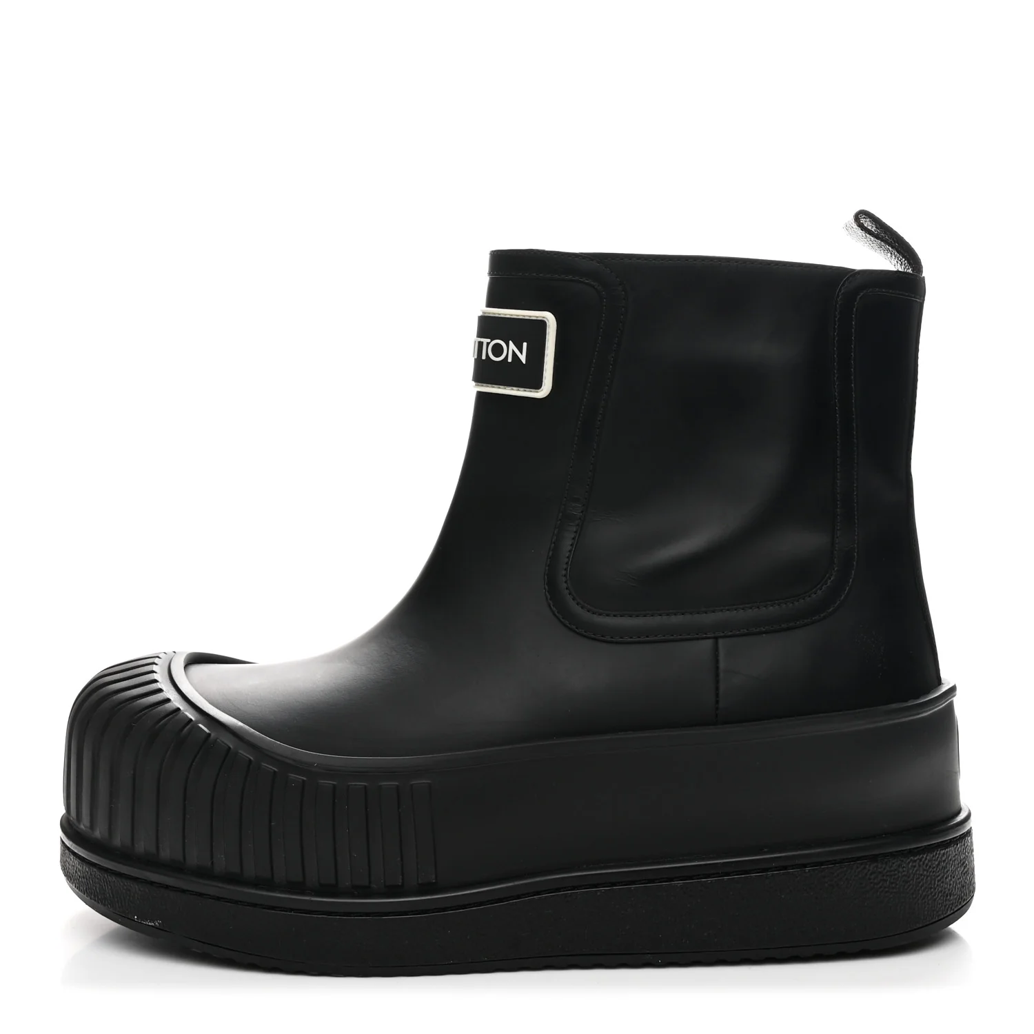 Calfskin Polar Flat Ankle Boots 41 Black