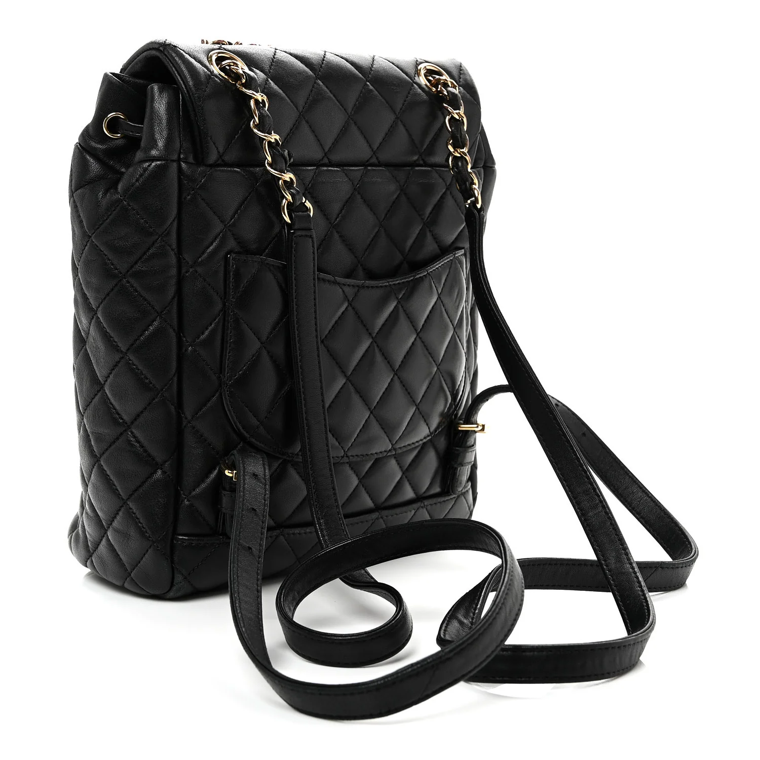 Lambskin Quilted Small Urban Spirit Backpack Black