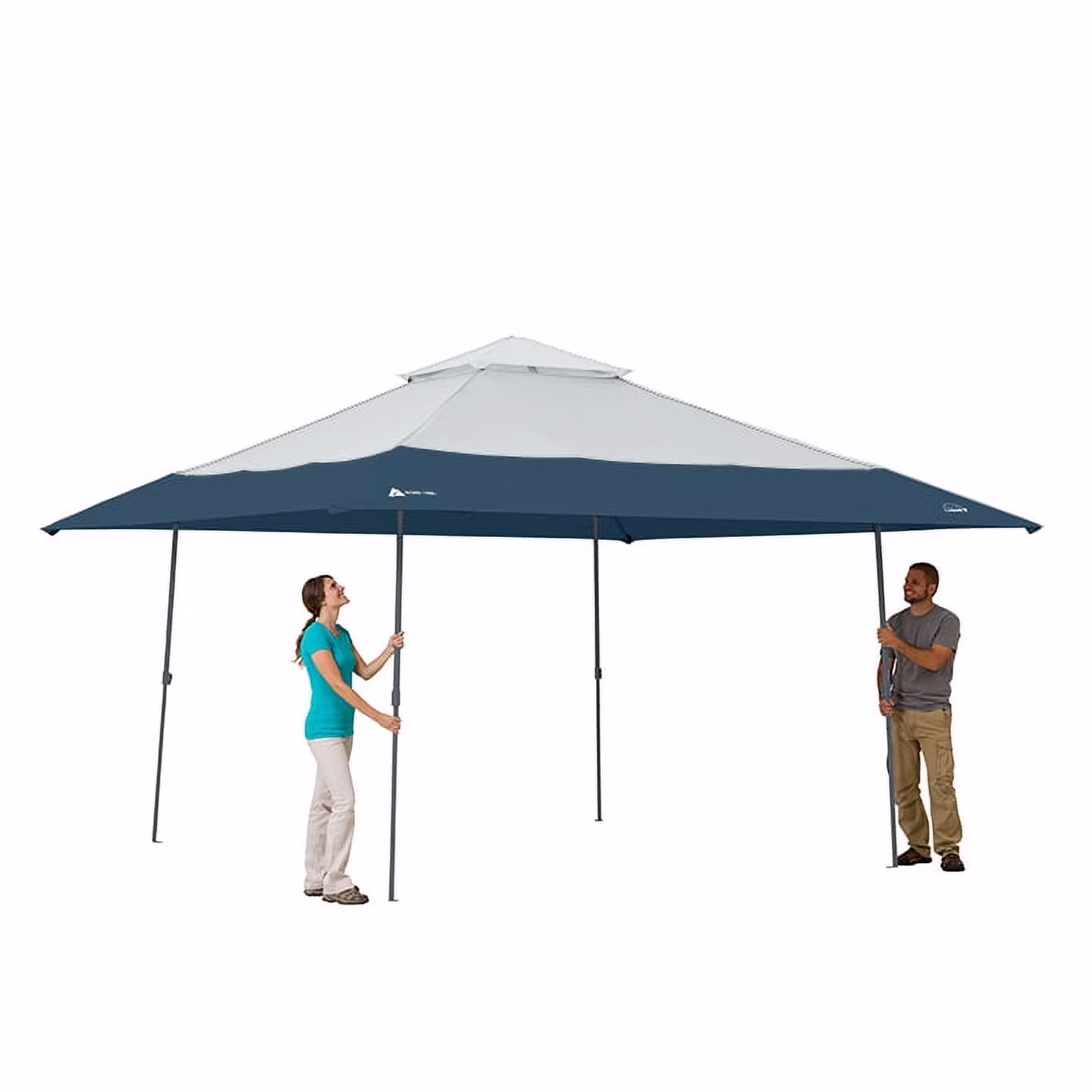 14' x 14' Instant Lighted Canopy for Camping Blue, Gray(Single)