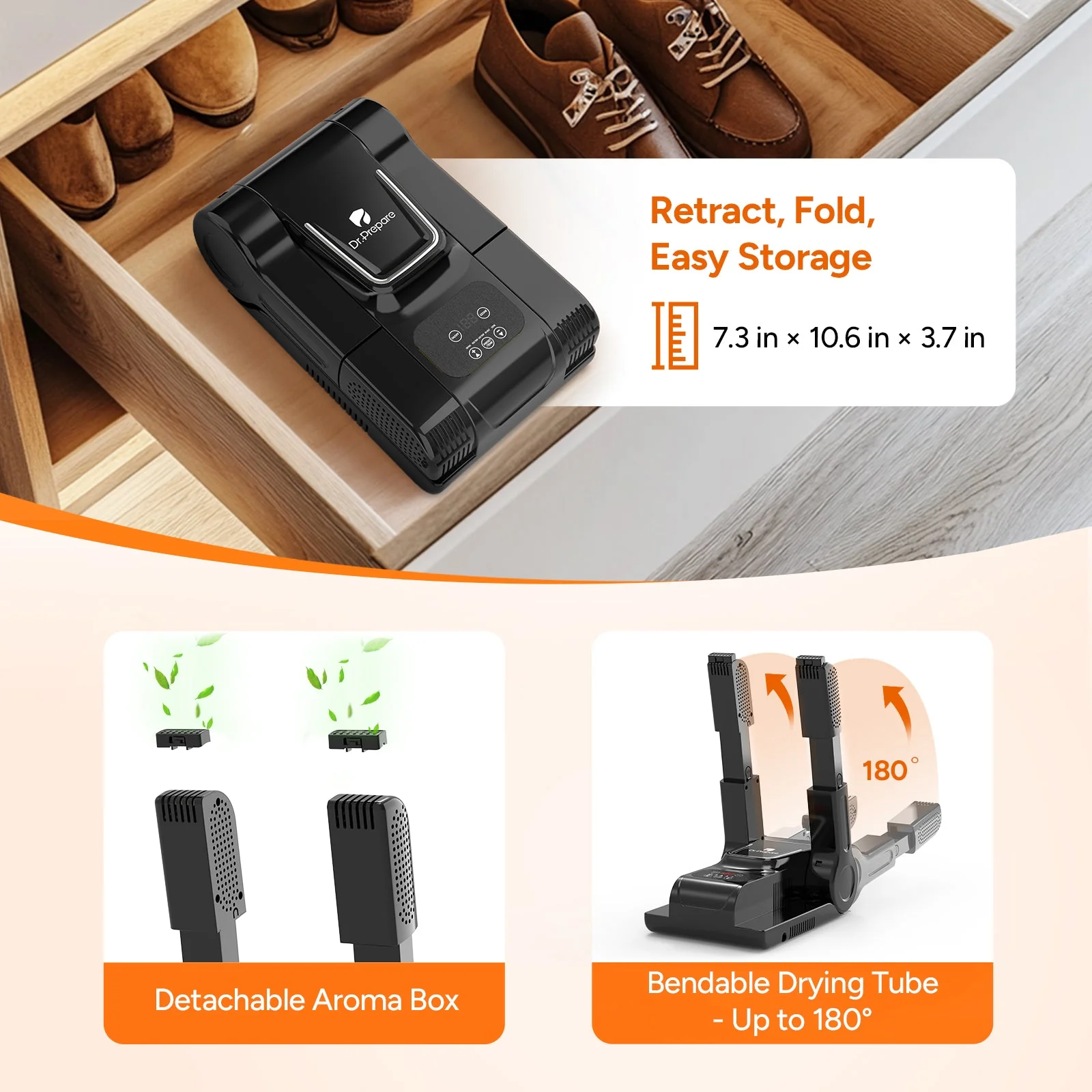 Dr.Prepare Upgraded Shoe Dryer with 180-min Auto-off Timer & Aroma Box