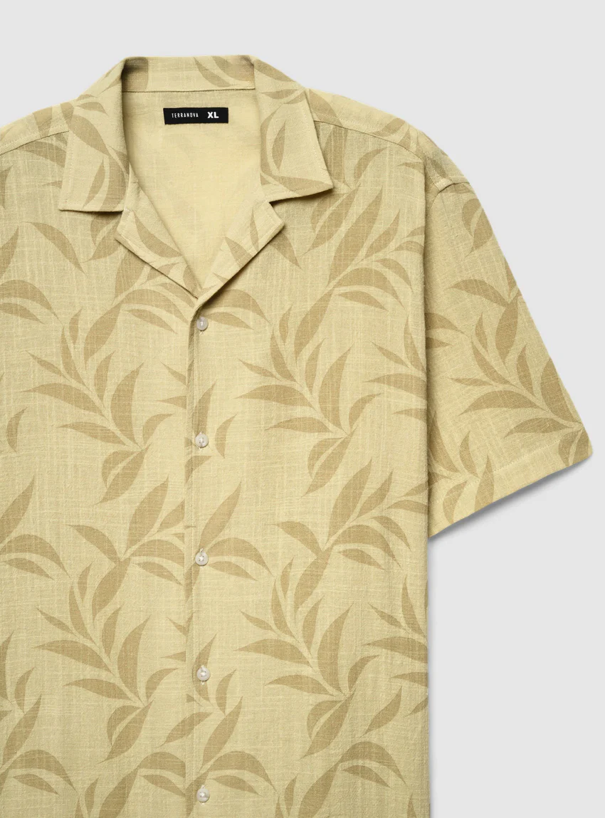 Terranova Camicia bowling con stampa palme