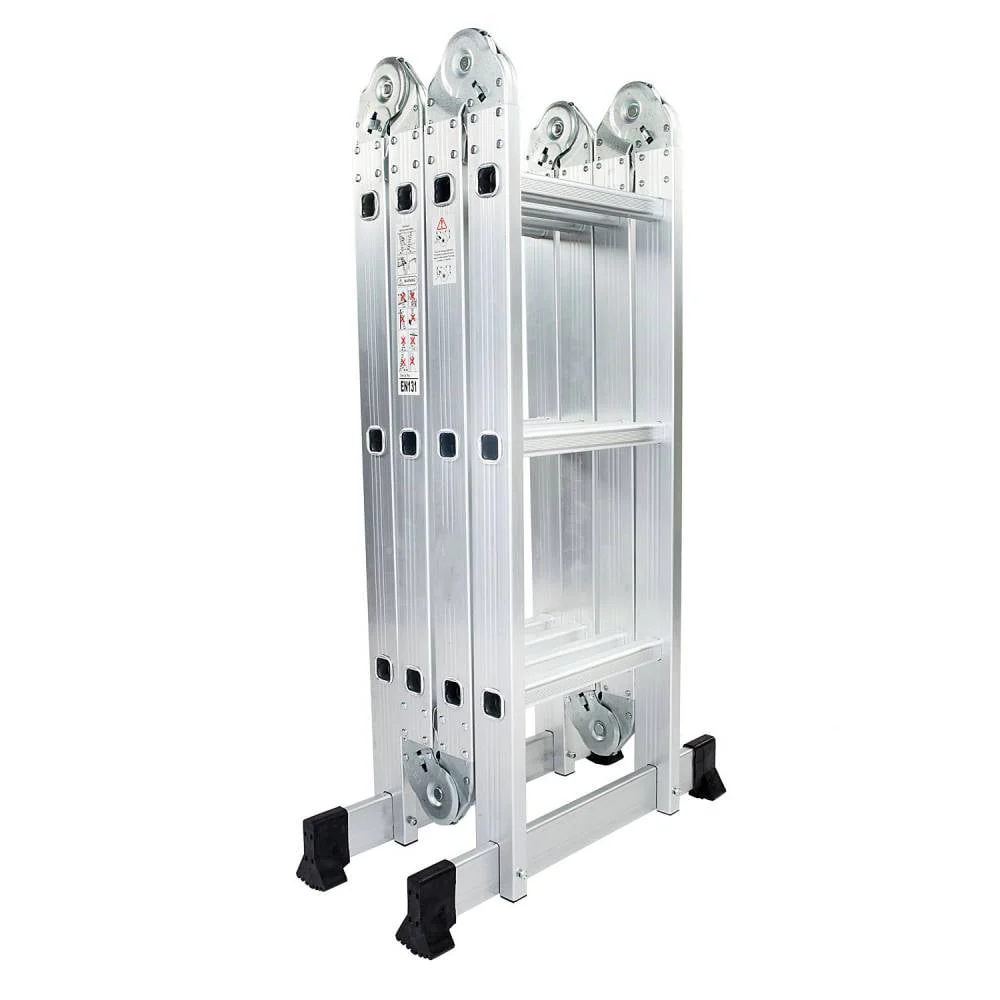 12.5ft 7 in 1 Multi-Purpose Scaffold Ladder, Folding Aluminium Extension Ladder, EN 131 Standard, 330lbs Capacity - Image 10
