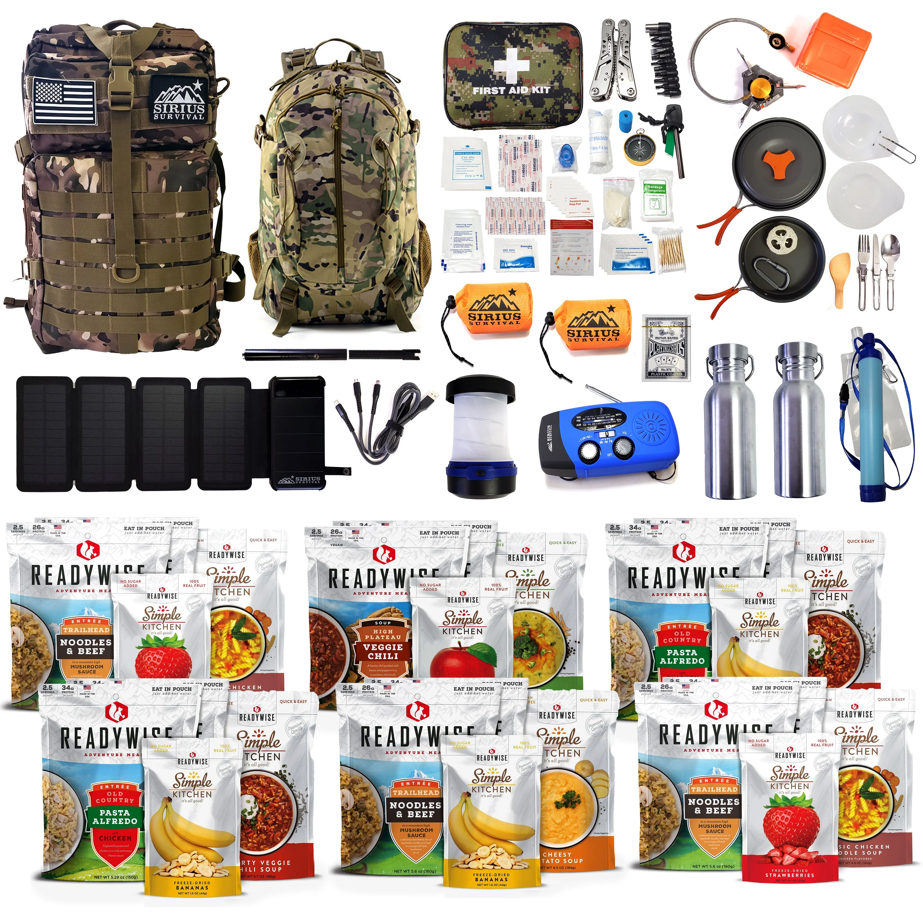 72 Emergency Survival Kit/Backpack �C 72 Hour for 2 People �C Disaster Preparedness �C Delicious Food, Gear, Lighting, First Aid, Tools More Camo(Camo) - Image 6