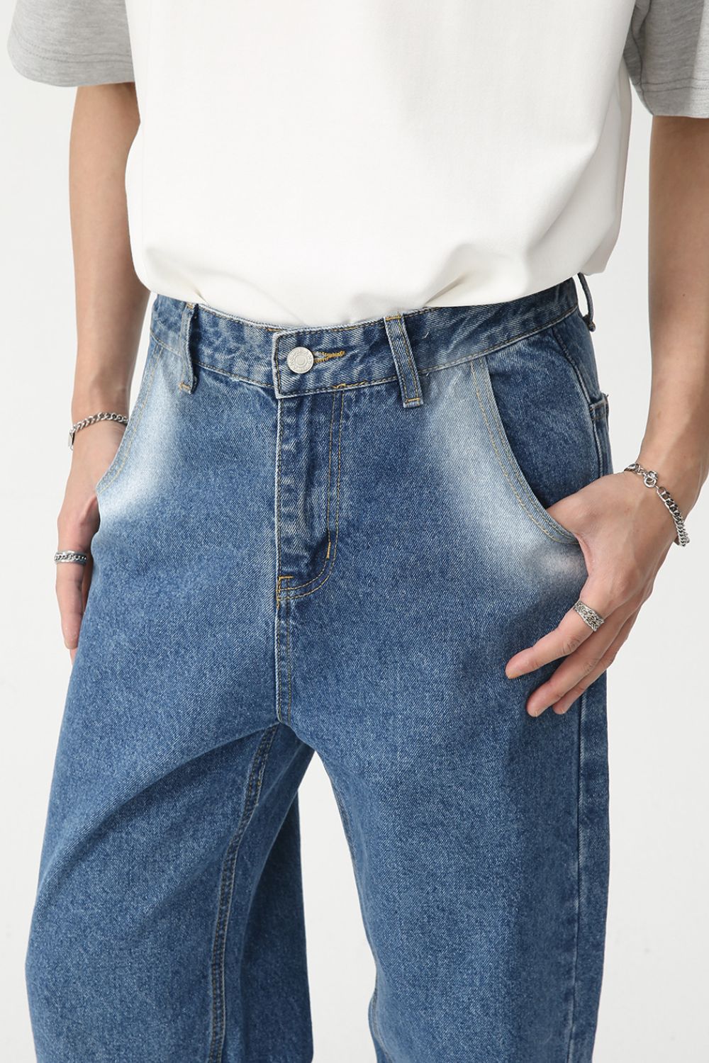 Men’s Tie-Dye Washed Straight Leg Jeans