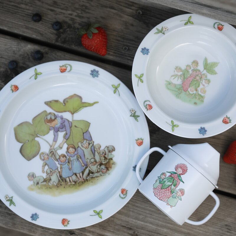 Elsa Beskow barneservise 3 deler Blomsterbarn