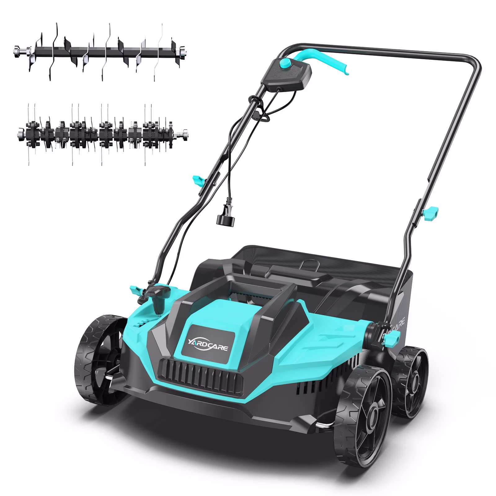 2-in-1 Scarifier and Dethatcher �C Deep Soil Revitalization with High-Torque Motor, Adjustable Depth Control, Dual Safety Switch & Removable 10.5-Gallon Thatch Bag