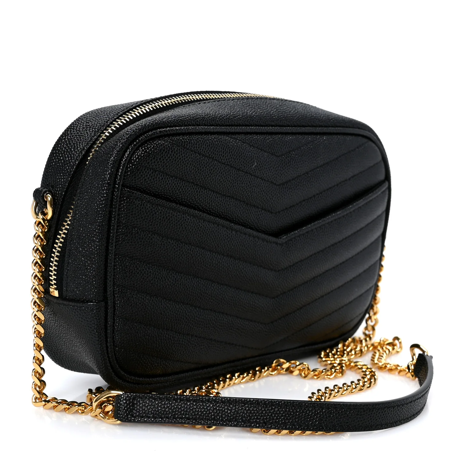 Grain De Poudre Matelasse Monogram Mini Lou Camera Bag Black