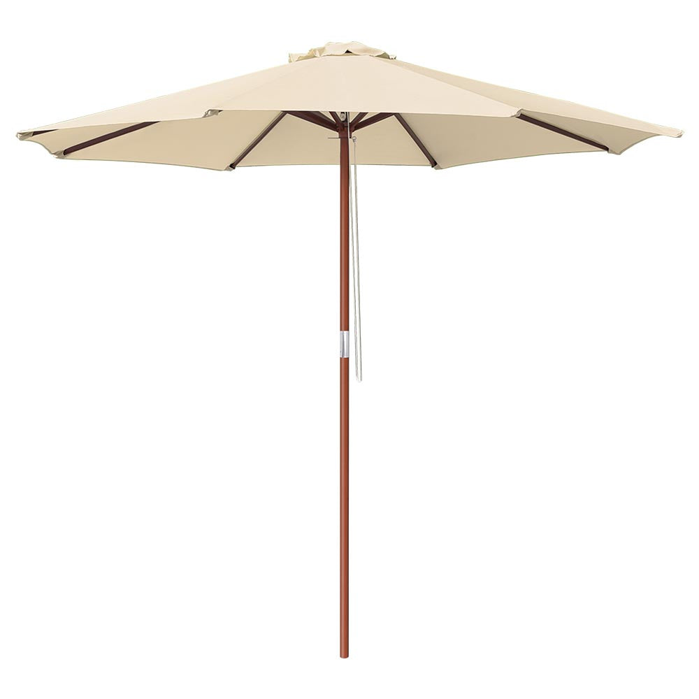 Parasol de marché en bois de 2,74 m (9 pi) pour terrasse, plusieurs couleurs
