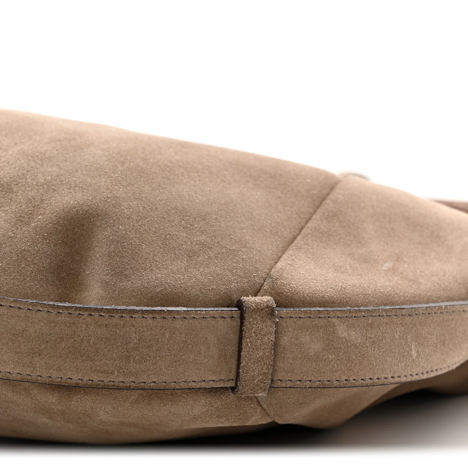 Suede Buffalo Horn Mombasa Hobo Beige