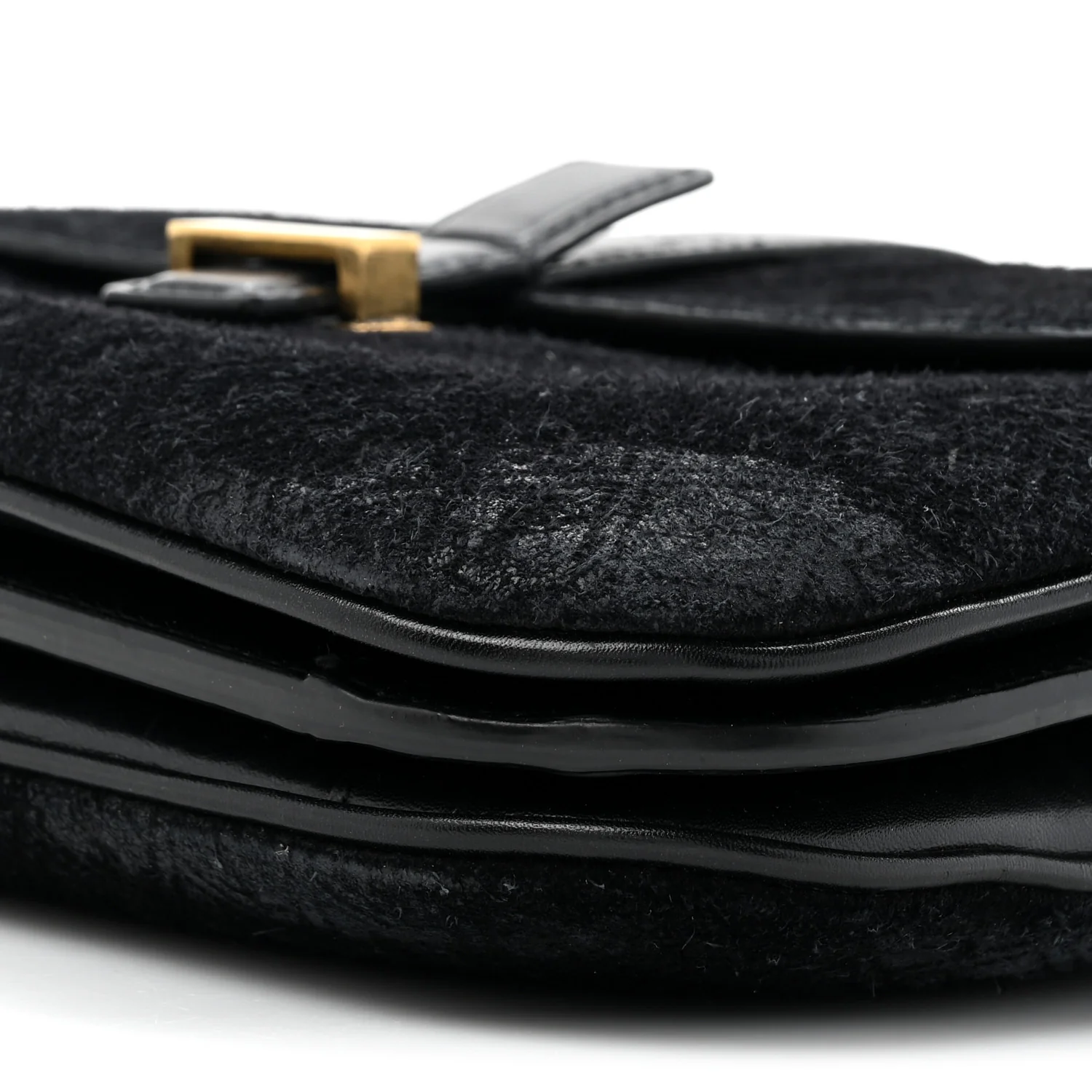 Suede All-Over Monogram Small Le Monogramme Satchel Black