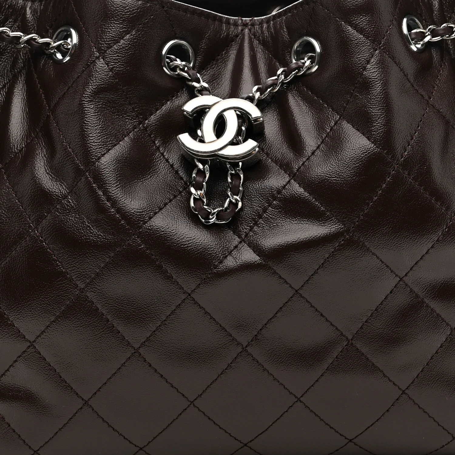 Caviar Quilted Small Chanel 25 Handbag Dark Brown