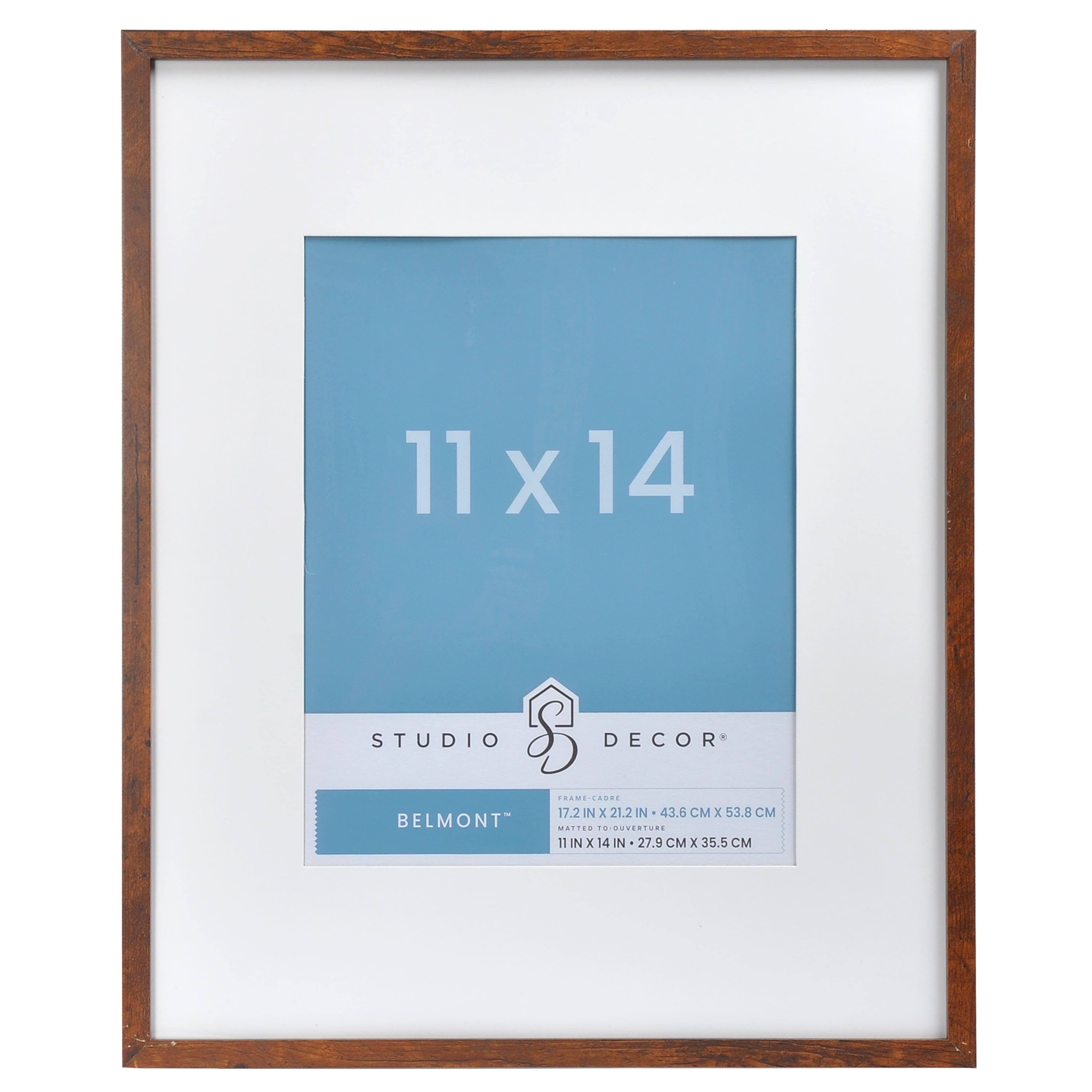Studio Decor Narrow Belmont Frame with Mat - Honey - 17.2 x 21.2 in