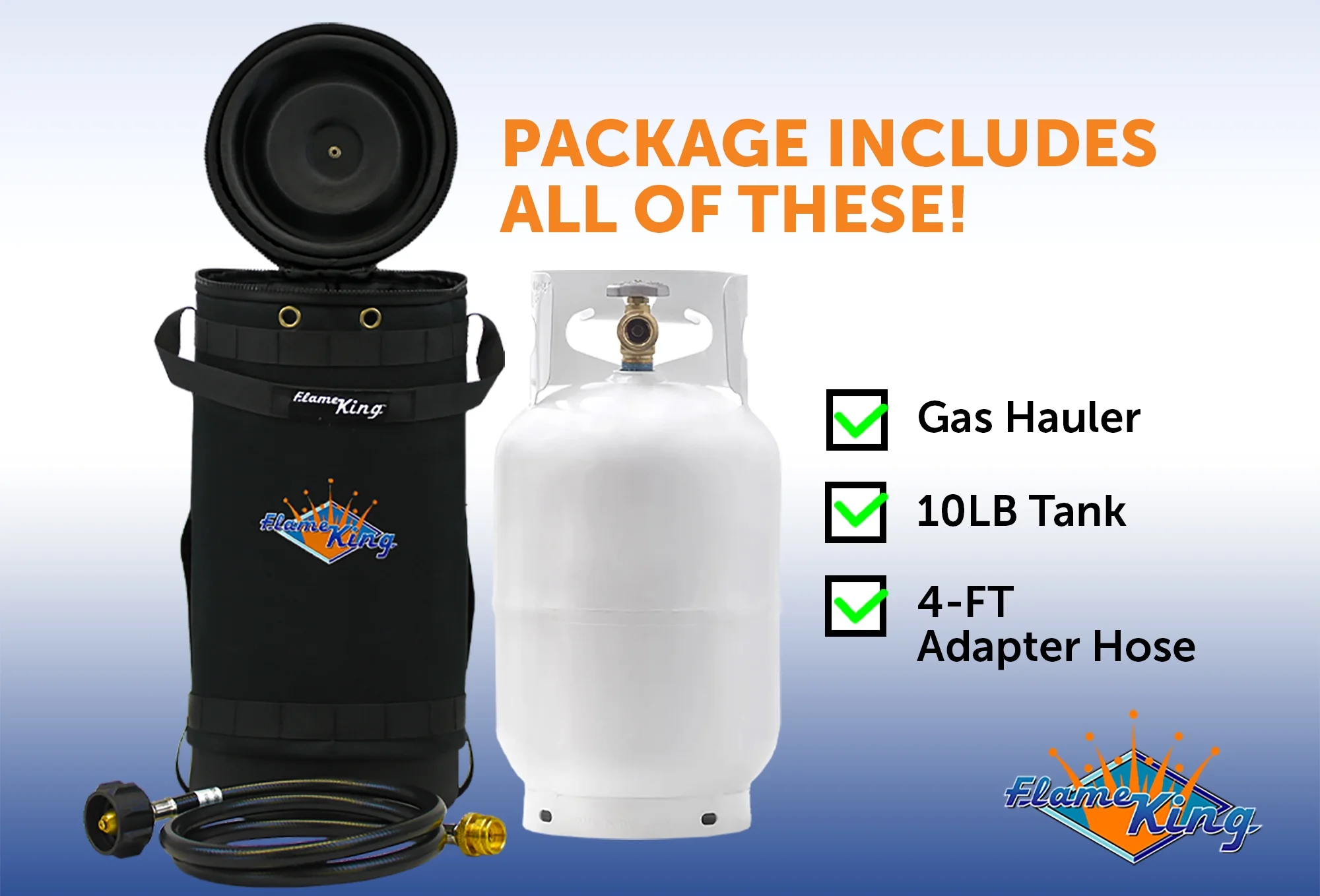 Gas Hauler Kit Insulated Protective Carry Case, 10LB Propane Tank and Adapter Hose for Camping and Outdoor Adventures, 10" x 18" - Image 5