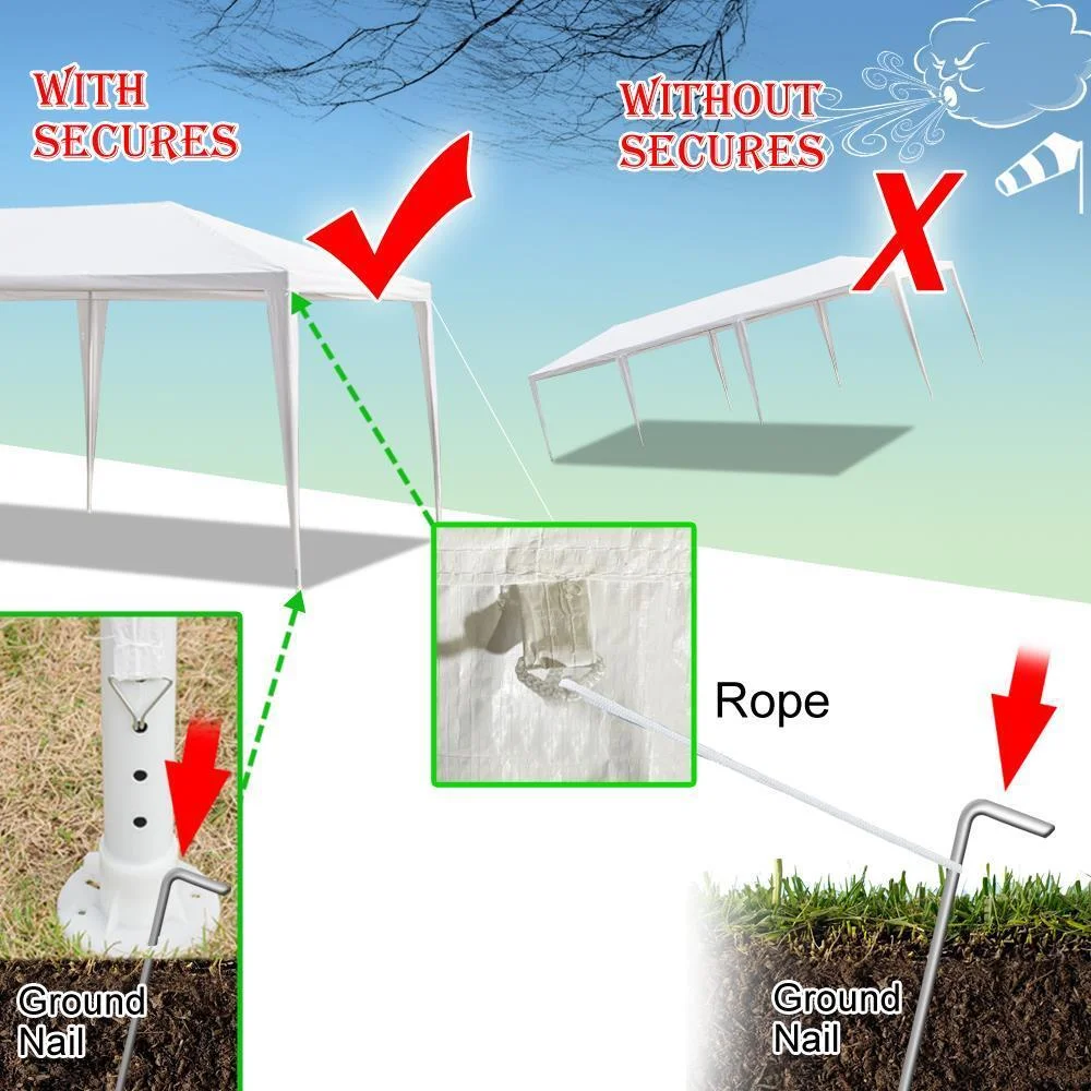 Jadona White 10'x30' Canopy Tent Party Wedding Tent With 8 Removable Walls Garden