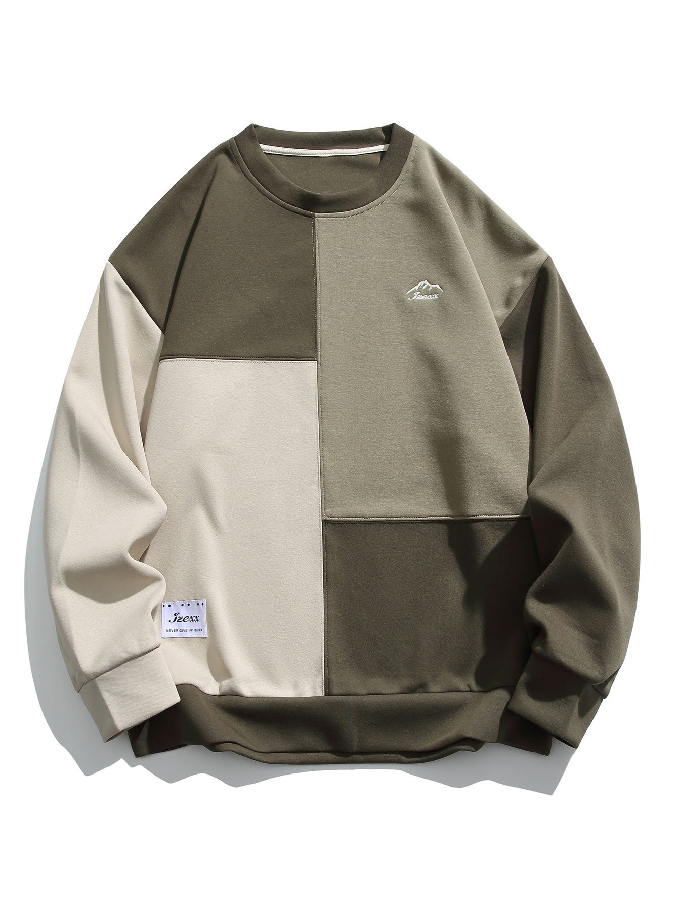 Sweat-shirt oversize à col rond color block