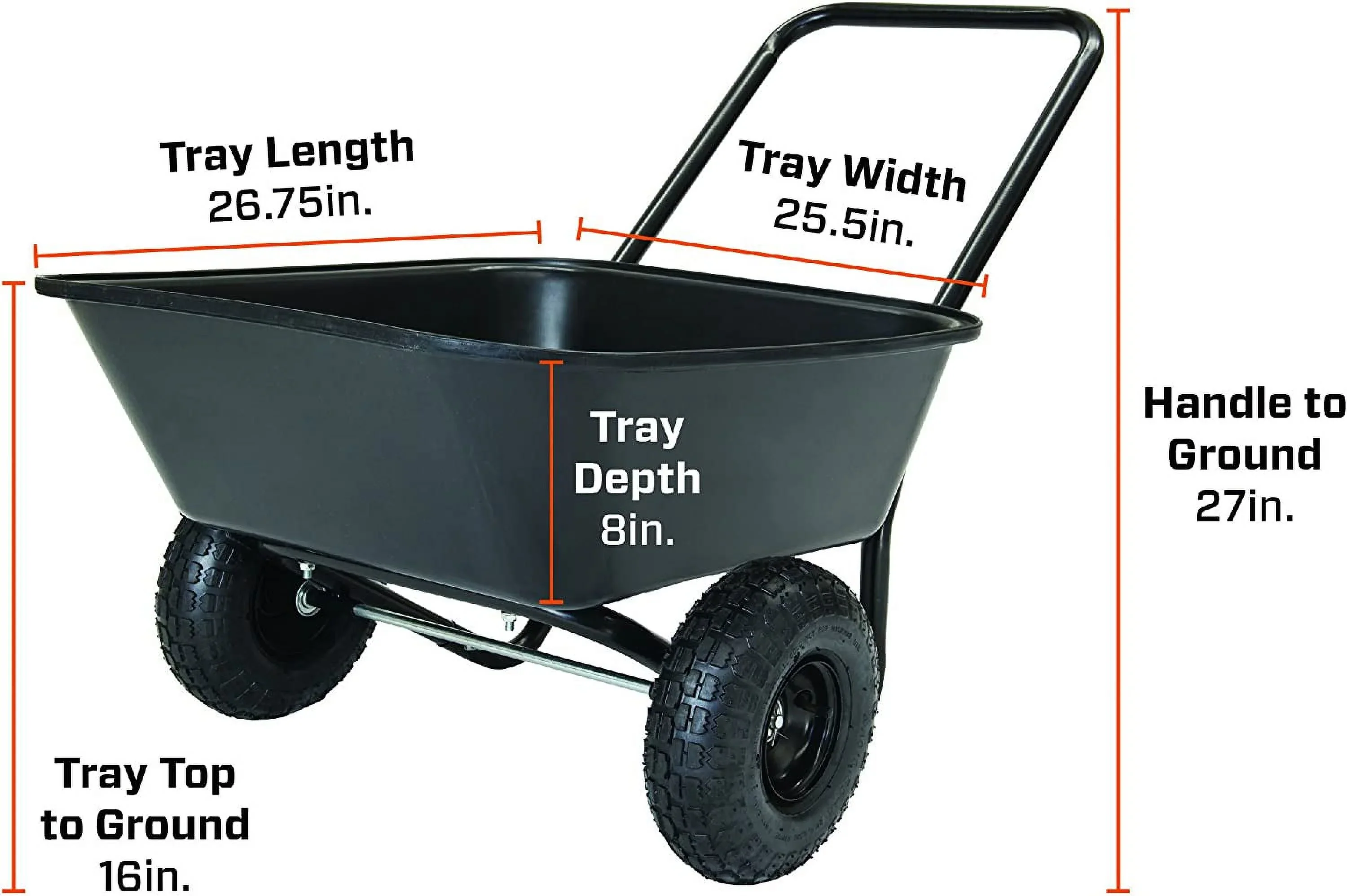 MY.70019 Garden Barrow Dual-Wheel Residential Wheelbarrow Garden Cart