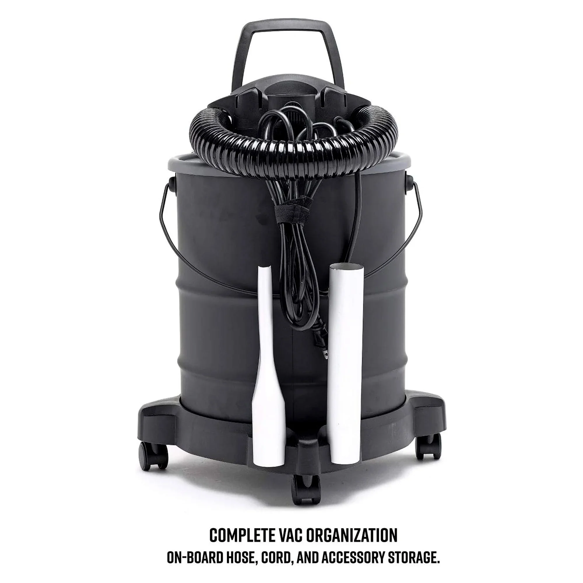 Vacmaster 6 Gal 120V Portable Corded Electric Ash Vacuum w/Wheels, Black