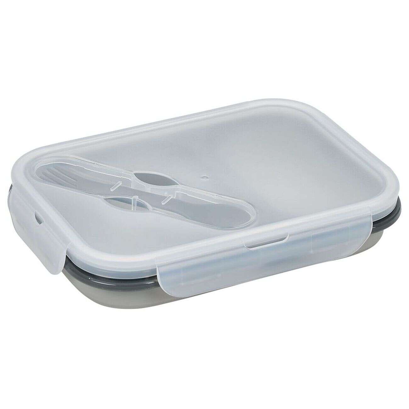 Lunchbox rétractable 2 compartiments avec couvercle 3 coloris