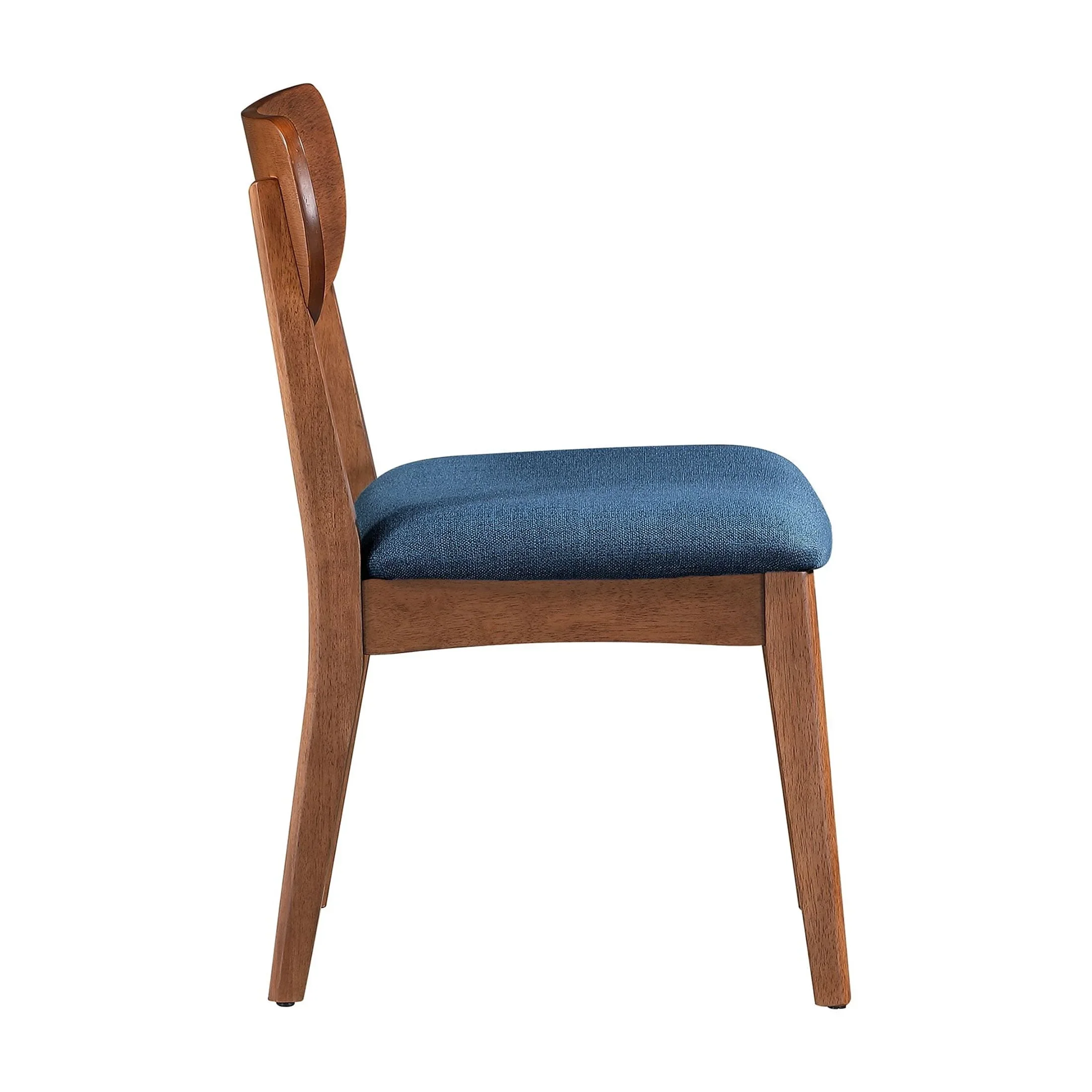 Better Homes & Gardens Greyson Mid-Century Dining Chairs, Black Faux Leather, Acorn Finish, Set of 2