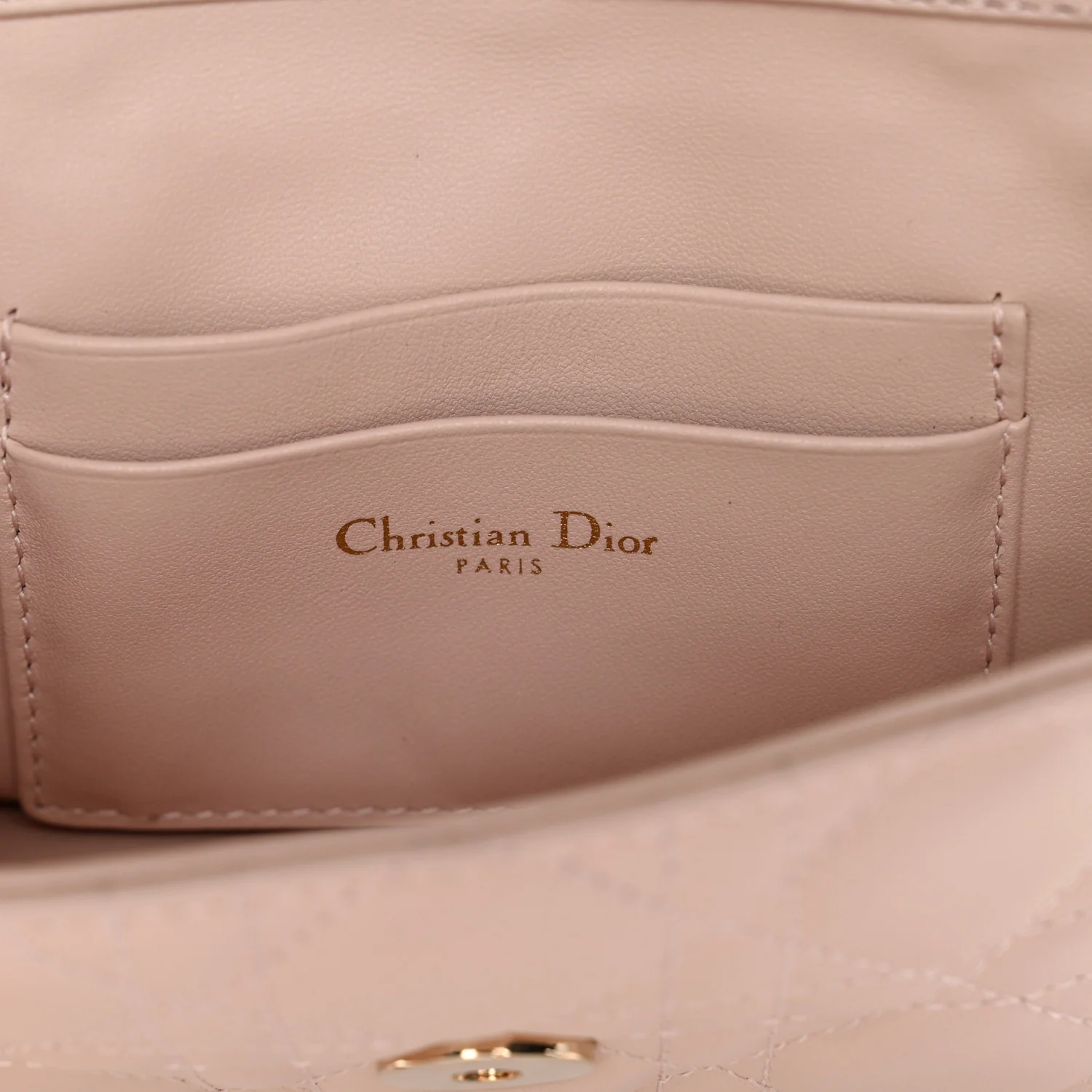 Lambskin Cannage Dior Talk Phone Pouch Rose Poudre