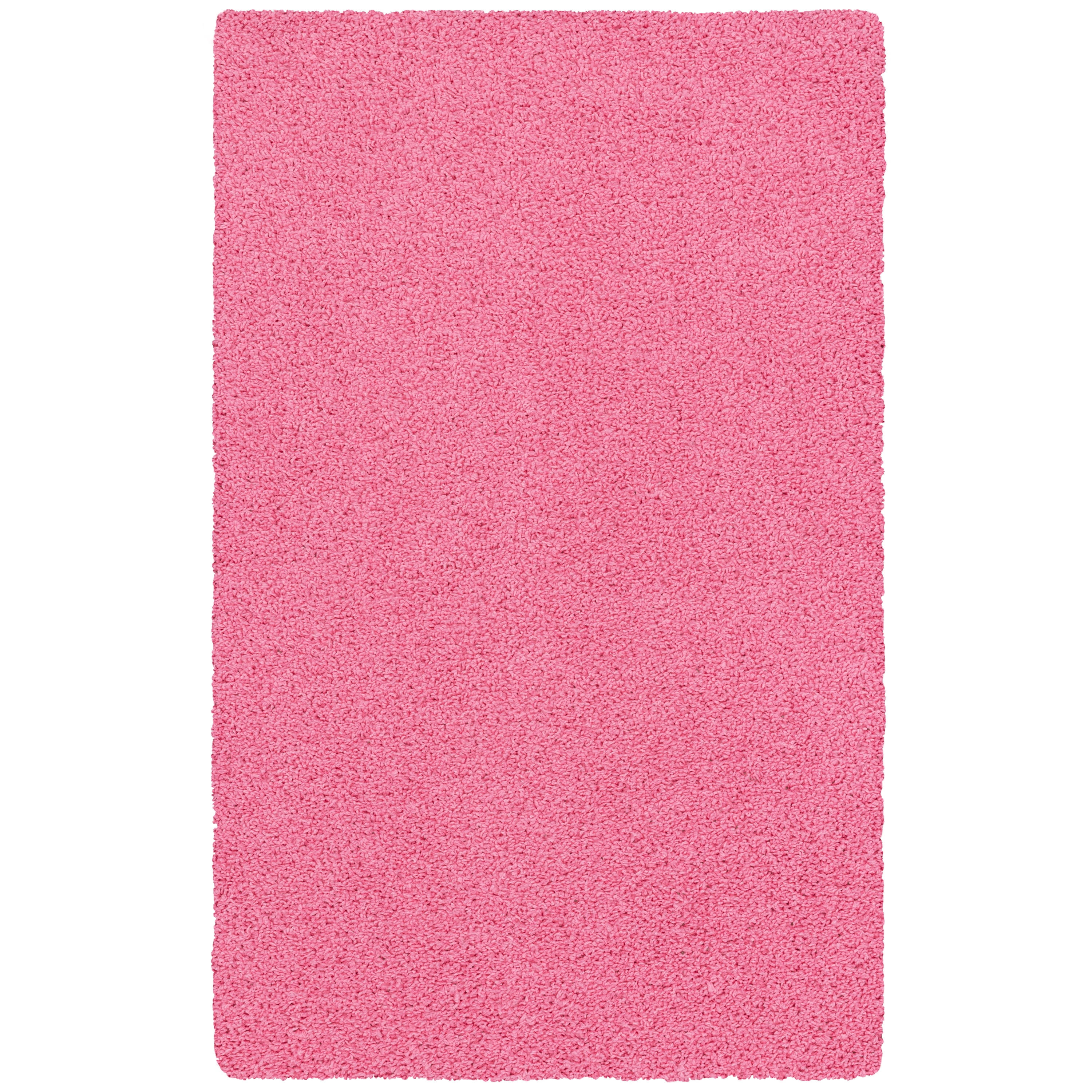 Mainstays Transitional Solid Pink Indoor Youth Shag Area Rug, 3' x 4'8