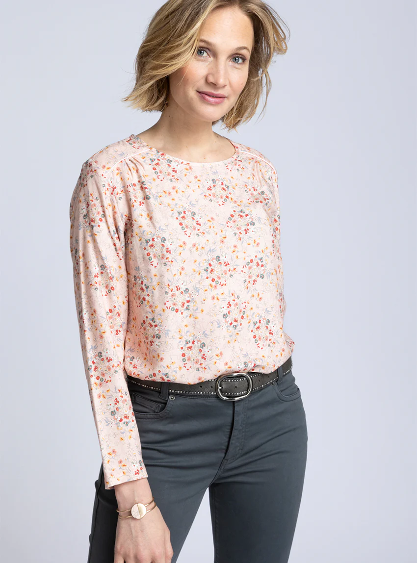 Blouse femme en viscose chaude Floral Rose