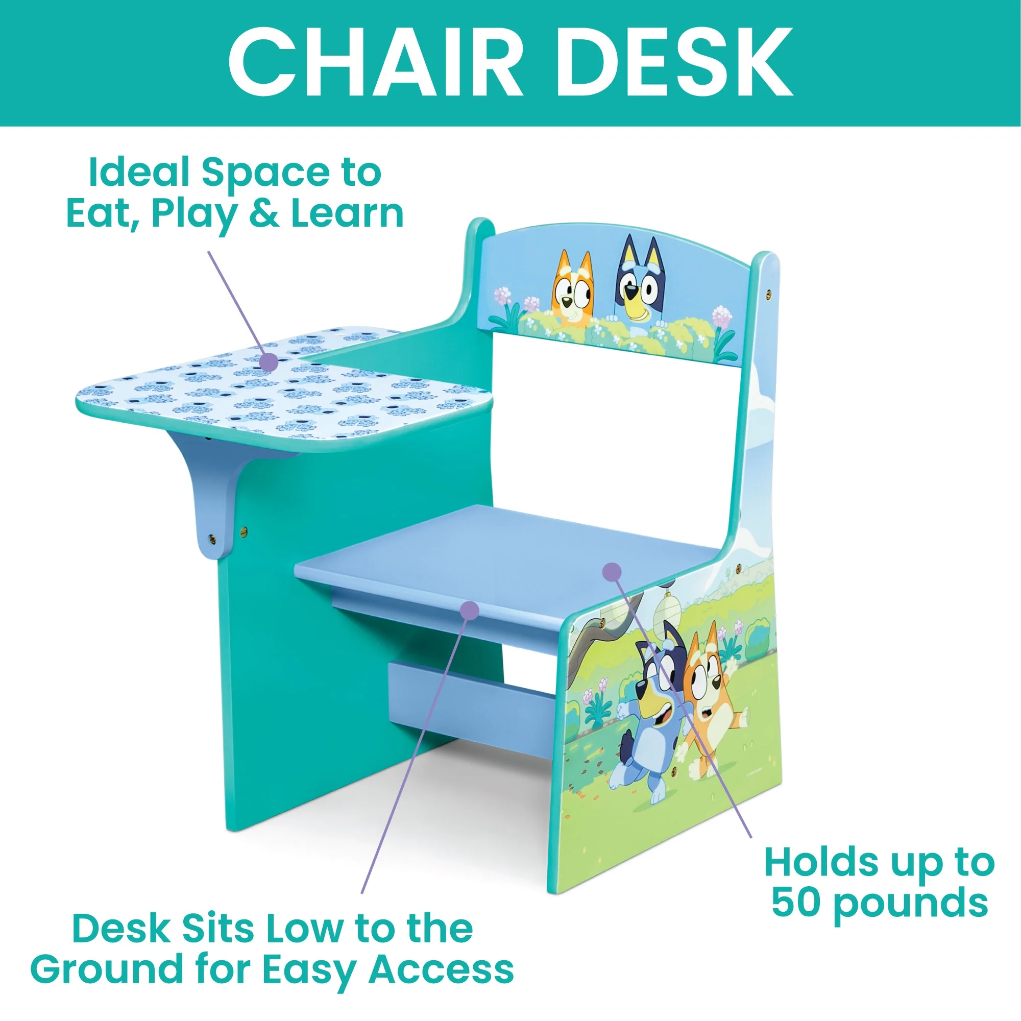 Bluey 3 - Piece Toddler Bedroom Set by Delta Children, Blue