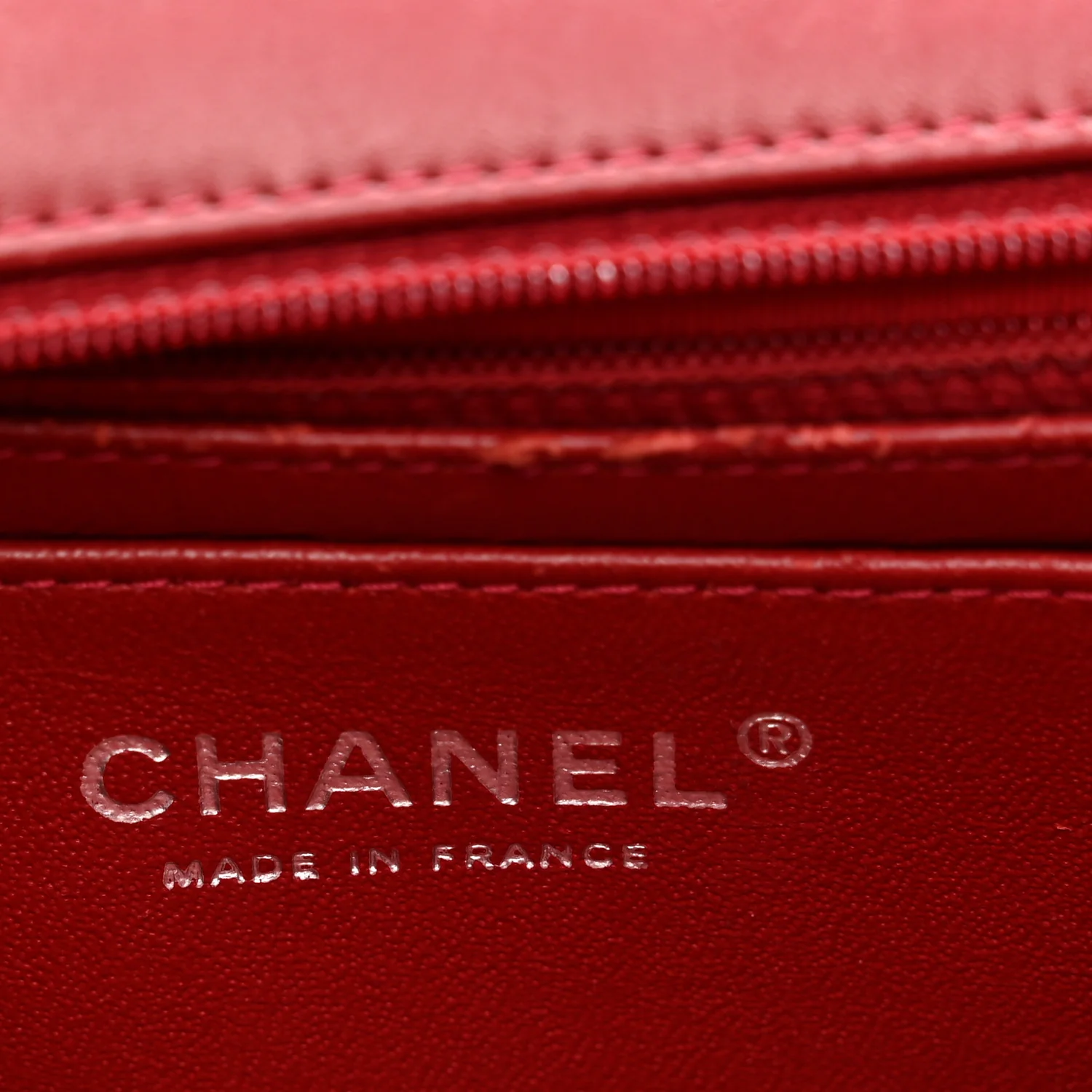 Patent Calfskin Quilted Mini Rectangular Flap Dark Red