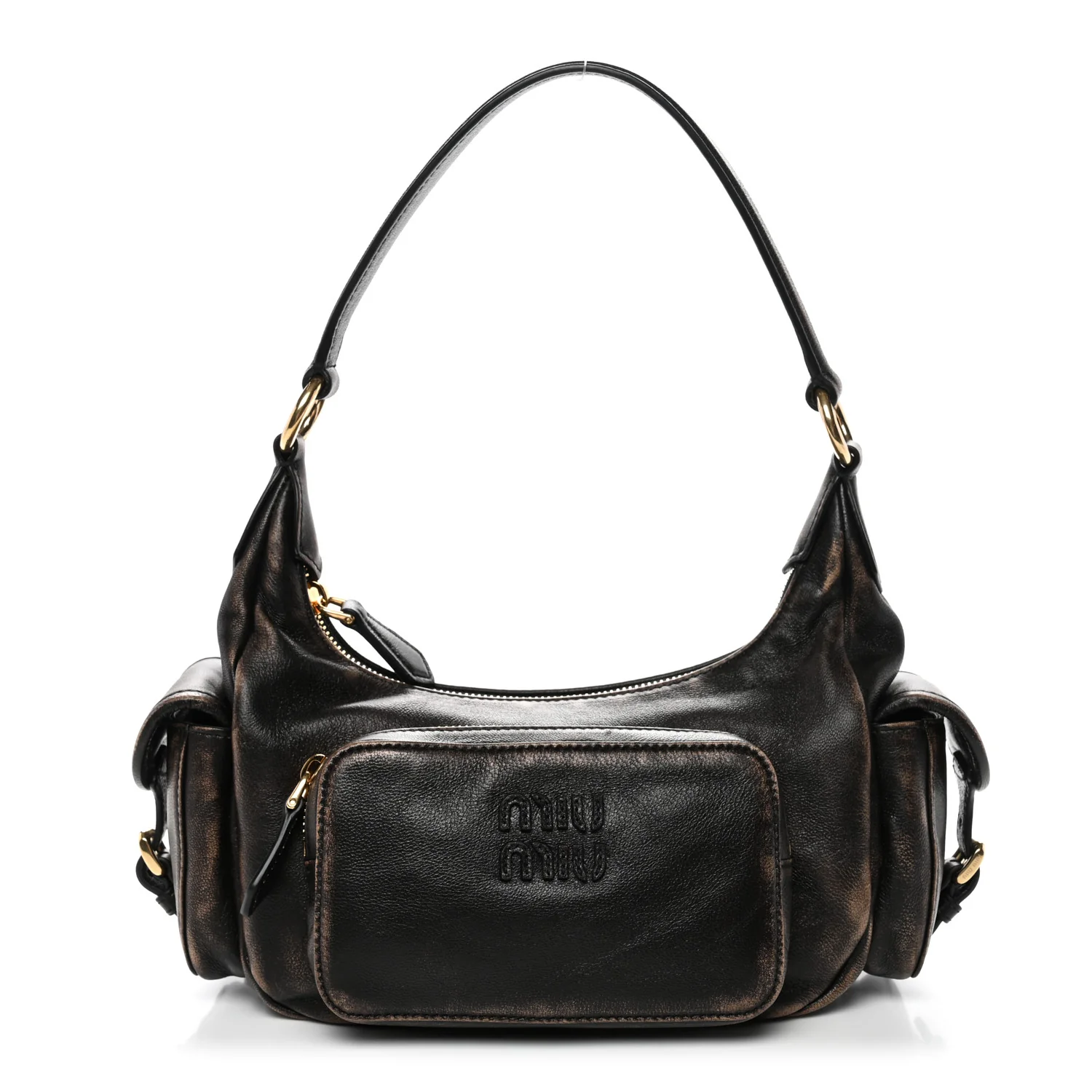 Distressed Nappa Pocket Bag Sand Coffee