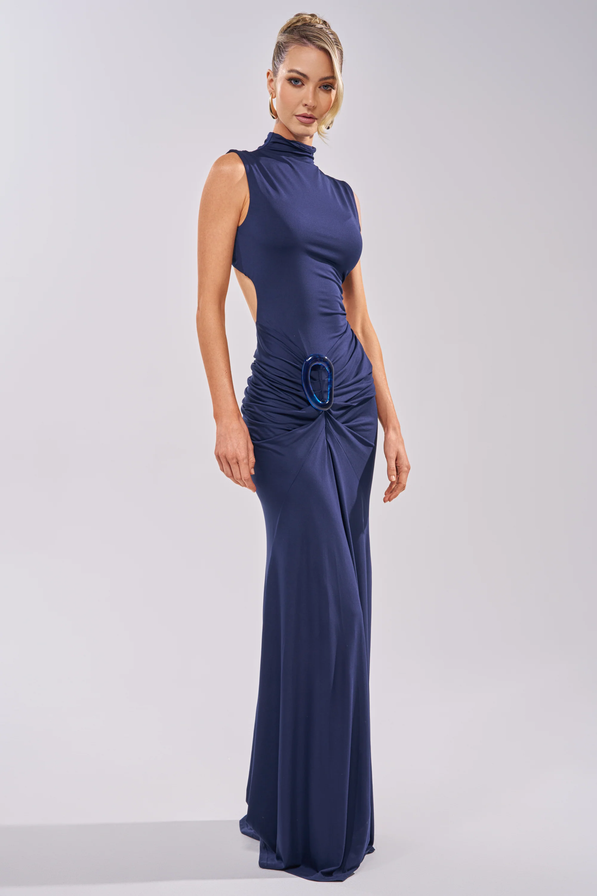 BE MY DATE BODYCON MAXI DRESS IN NAVY - Akira Store