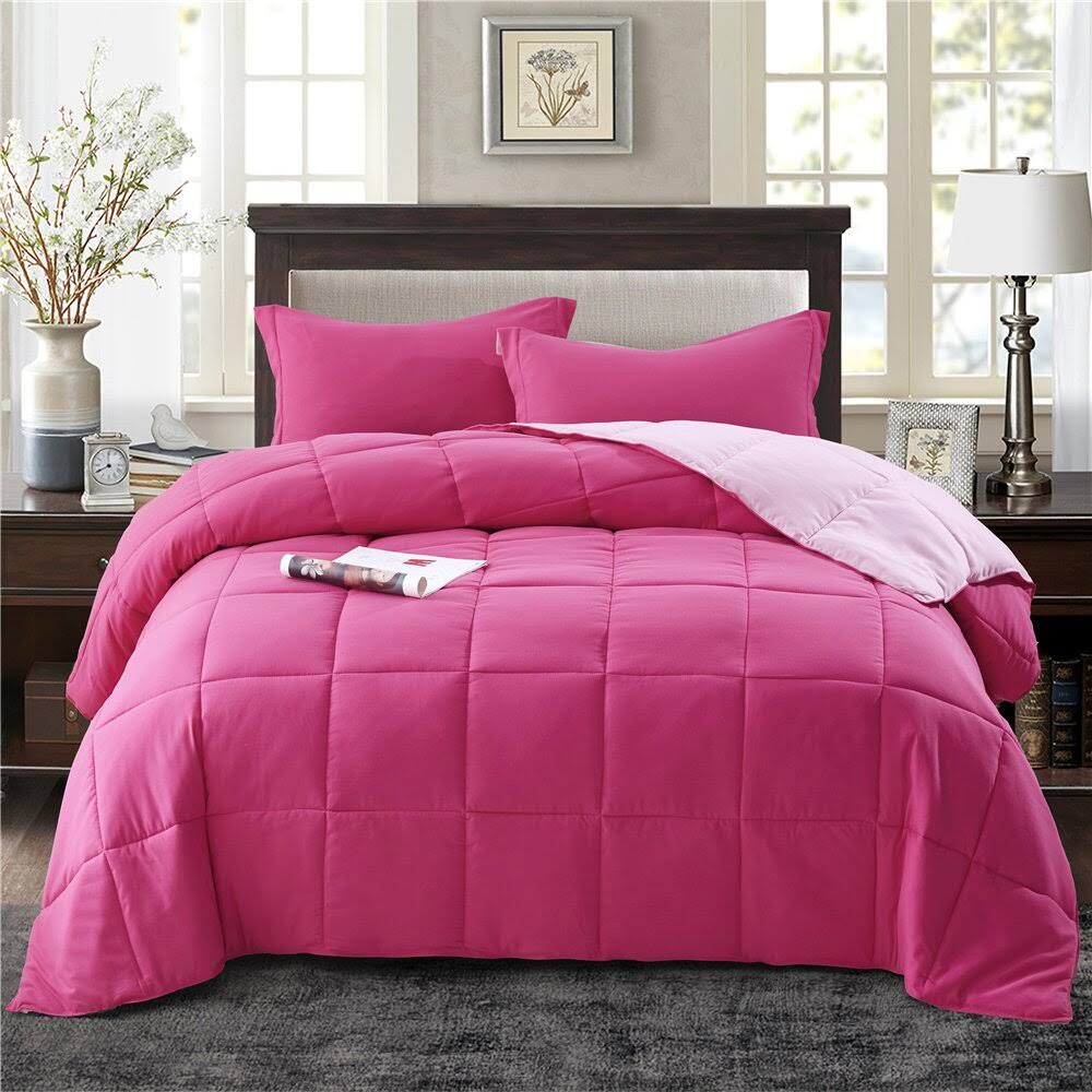 Wynton Microfiber Reversible 3 Piece Comforter Set Ebern Designs Color: Pink, Size: King/Cal. King Comforter + 2 King Shams