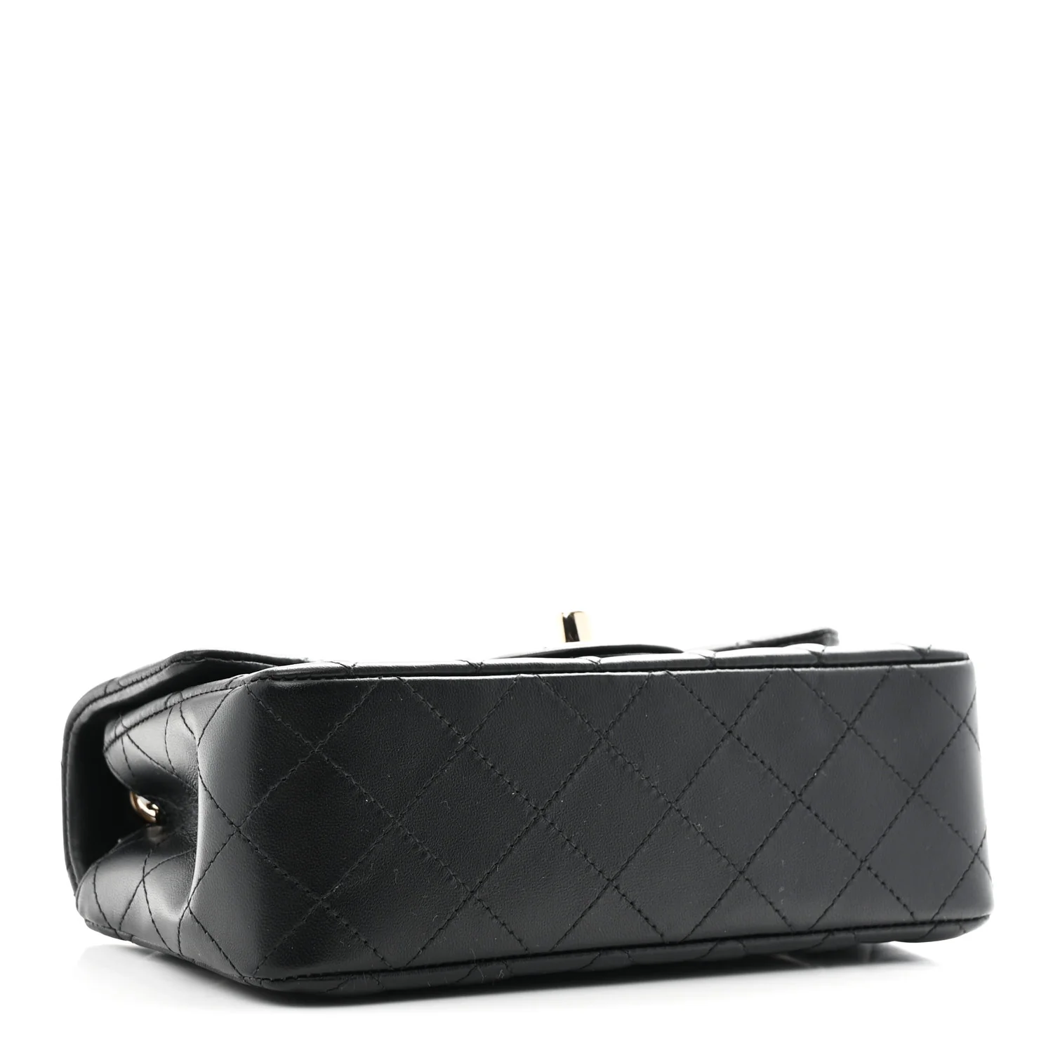 Lambskin Quilted Mini Rectangular Flap Black