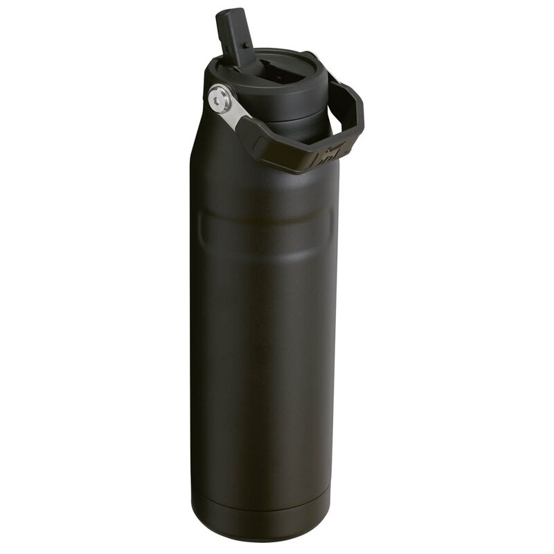 IceFlow Flip Straw 2.0 Bottle termoflaske 1L svart