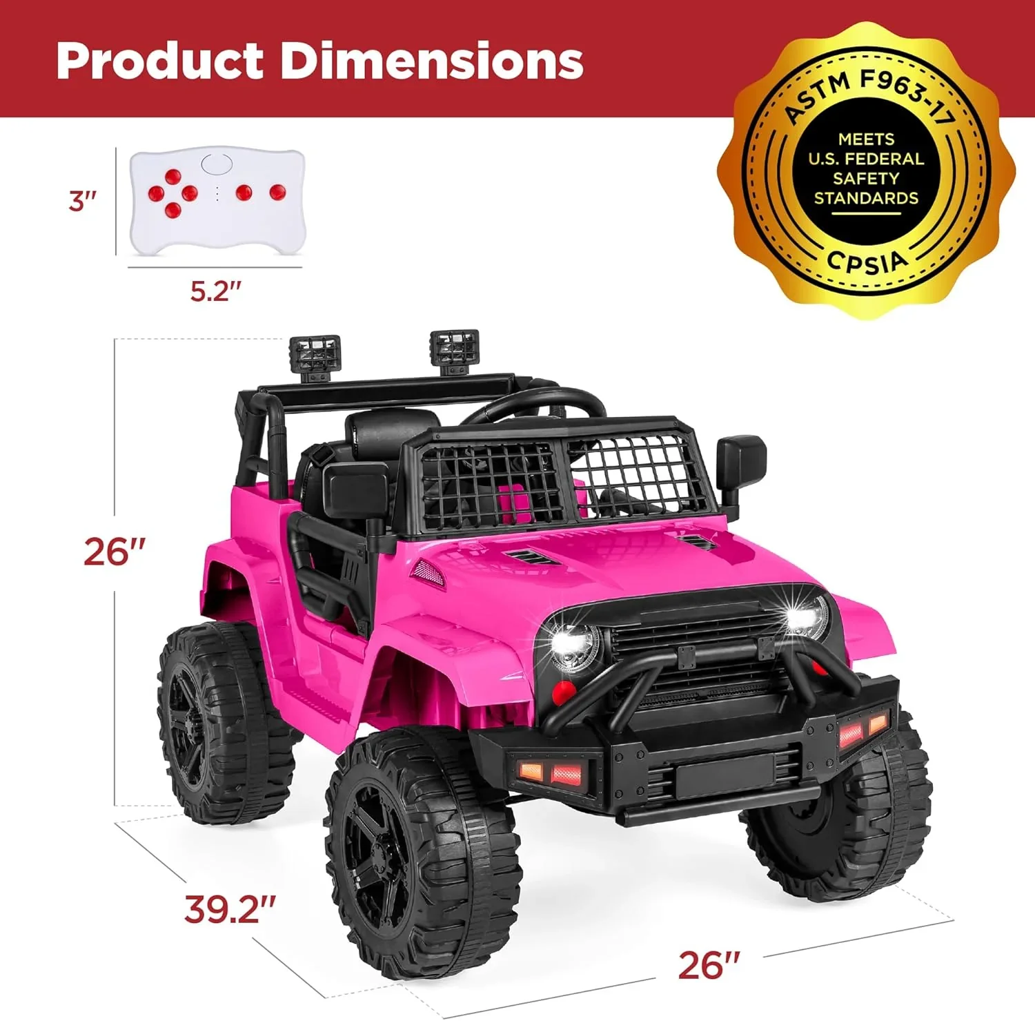 Camion électrique pour enfants Best Choice Products 12V avec suspension à ressorts et lumières LED