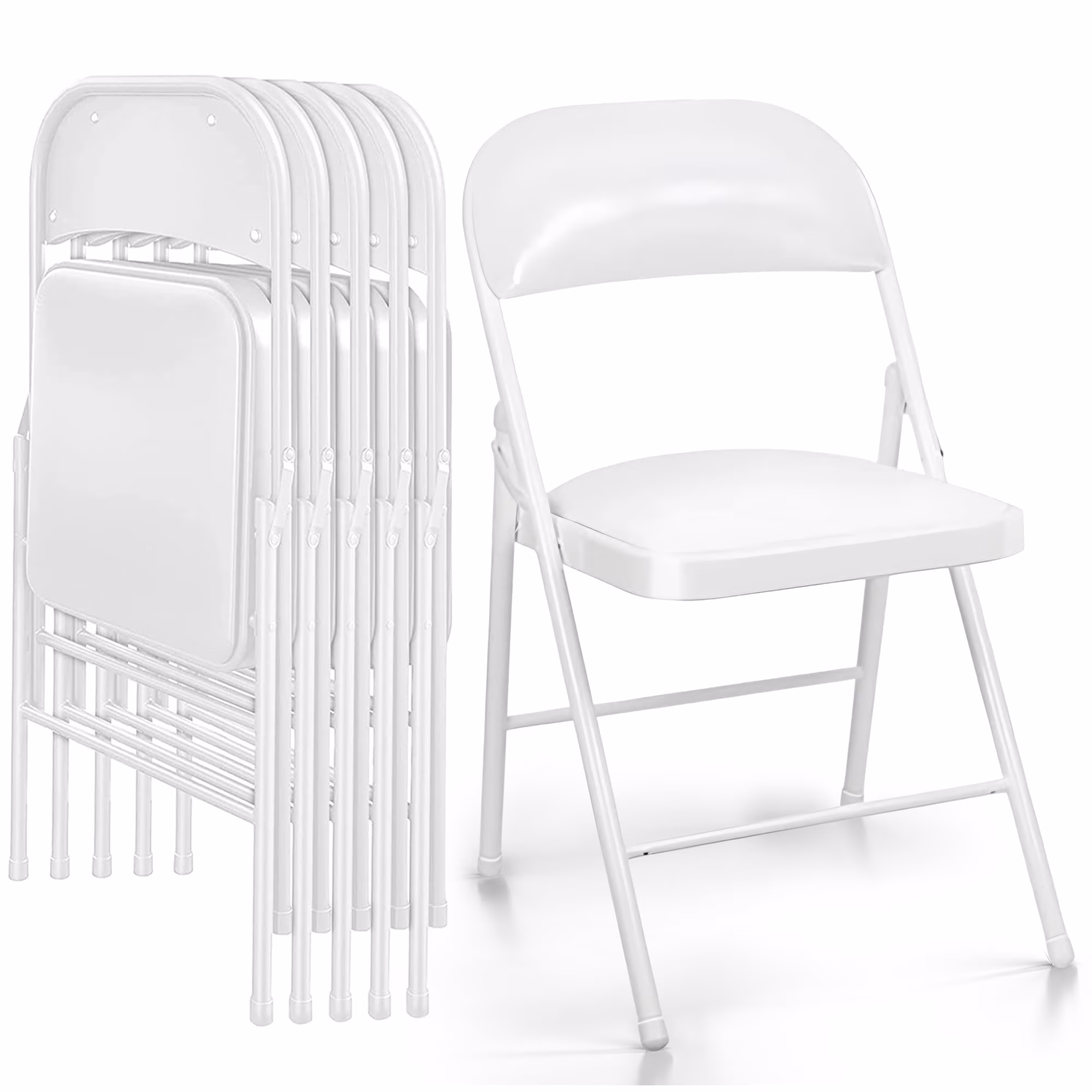 Harigal Padded Folding Chair (4 Pack), Black