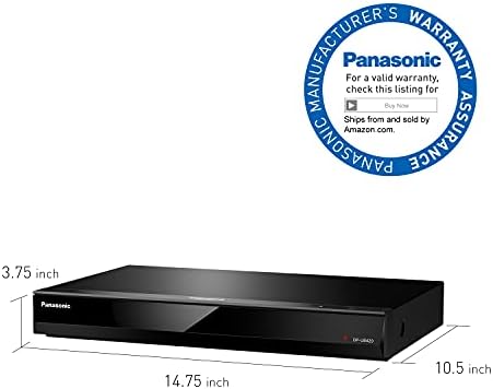 Panasonic UB420 Streaming 4K Blu Ray Player  Ultra HD Premium Video Playback with Hi-Res Audio  Voice Assist - DP-UB420-K Blu Ray DVD Player (Black)