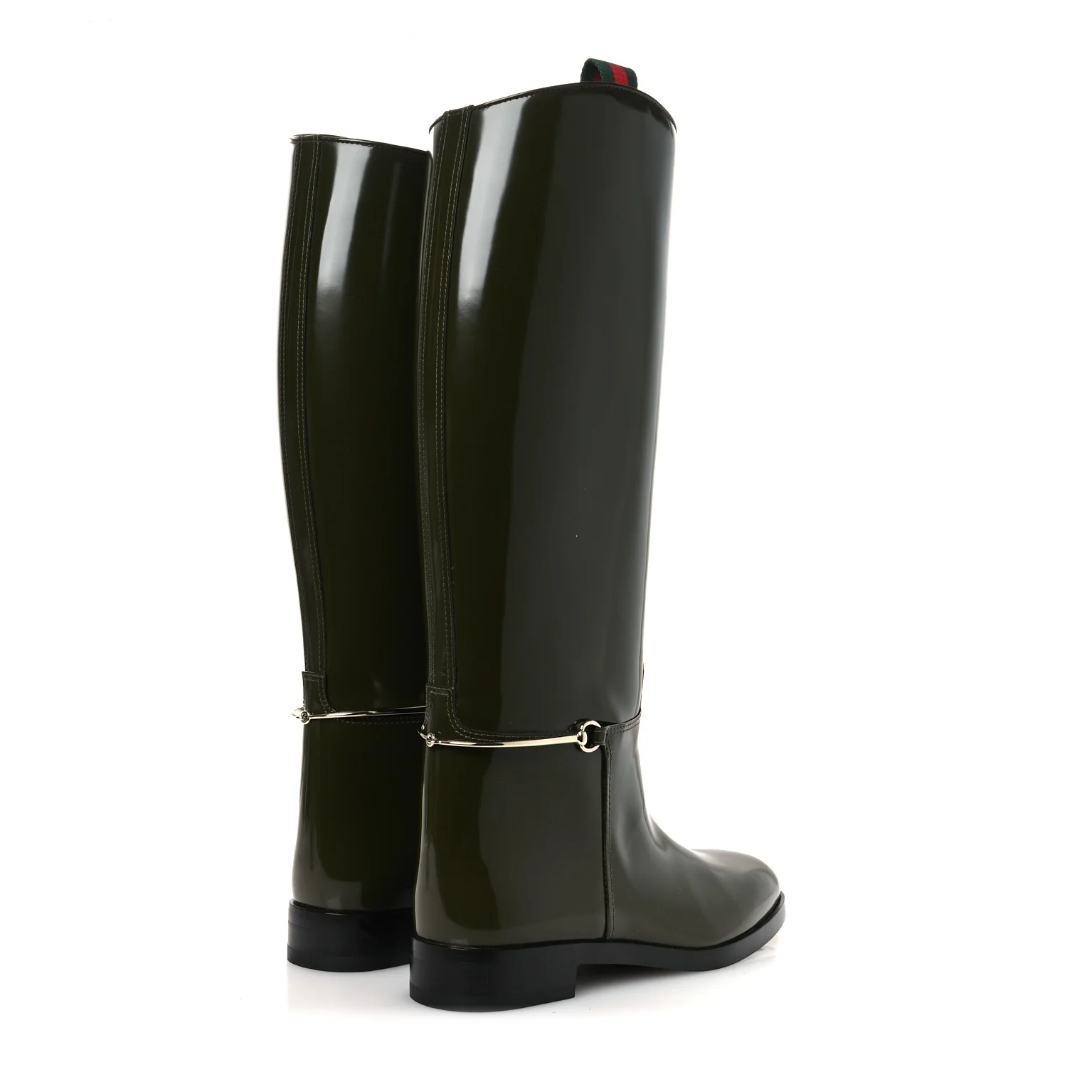 Brushed Calfskin Michelangelo Slim Horsebit Riding Boots 39 Luscious Green