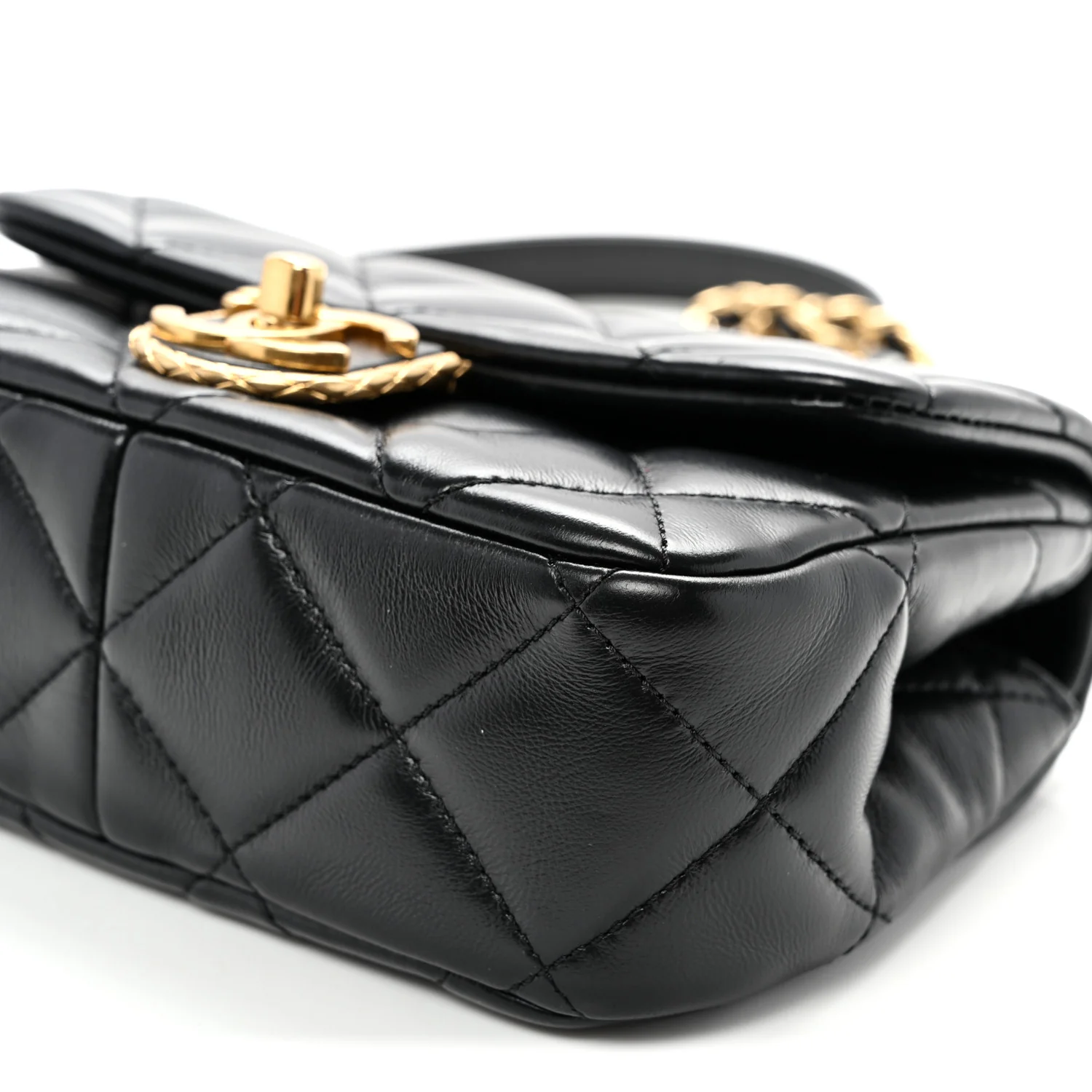 Lambskin Quilted Mini Flap Black