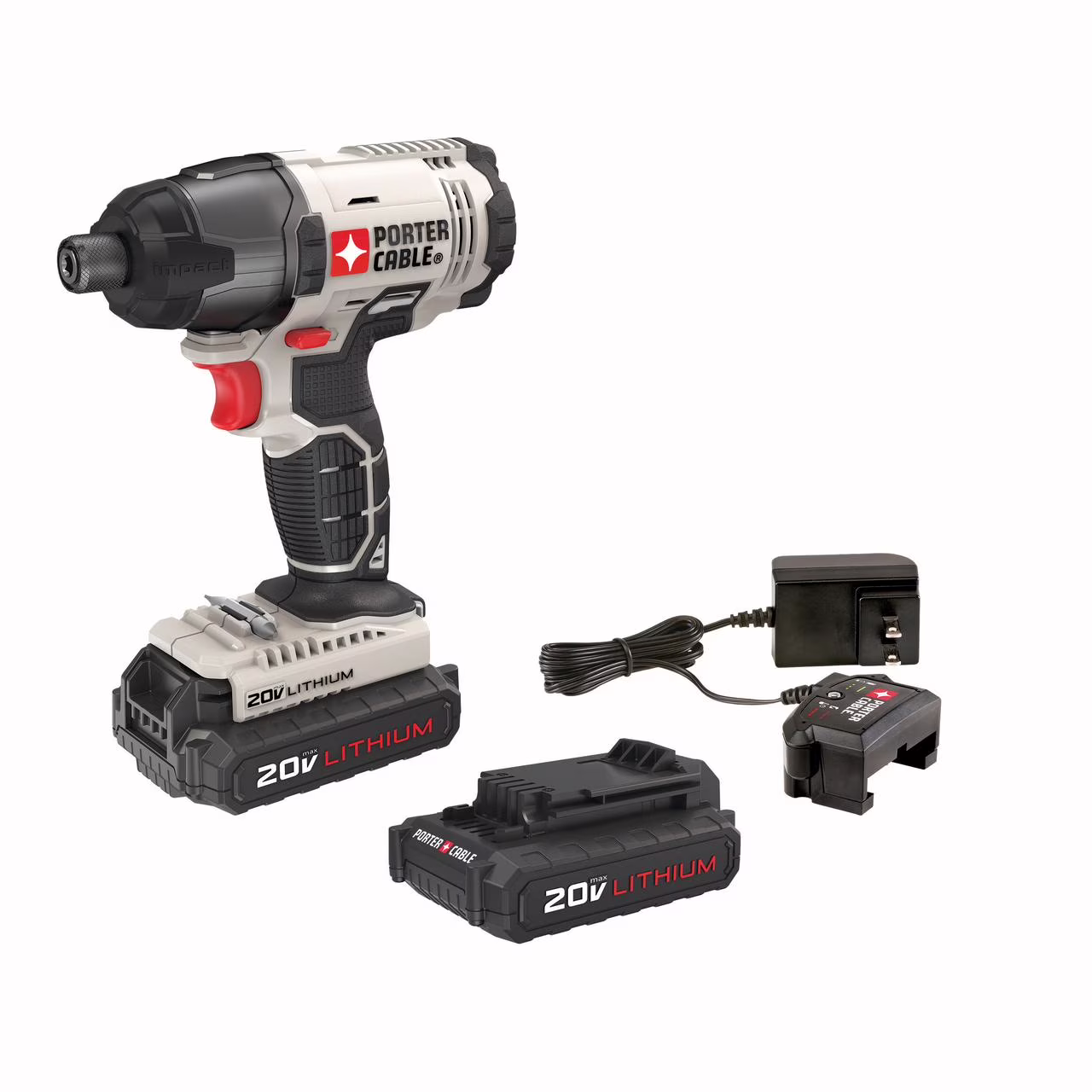20-Volt Max Lithium-Ion Cordless Compact Impact Driver With 2 Batteries, PCC641LB