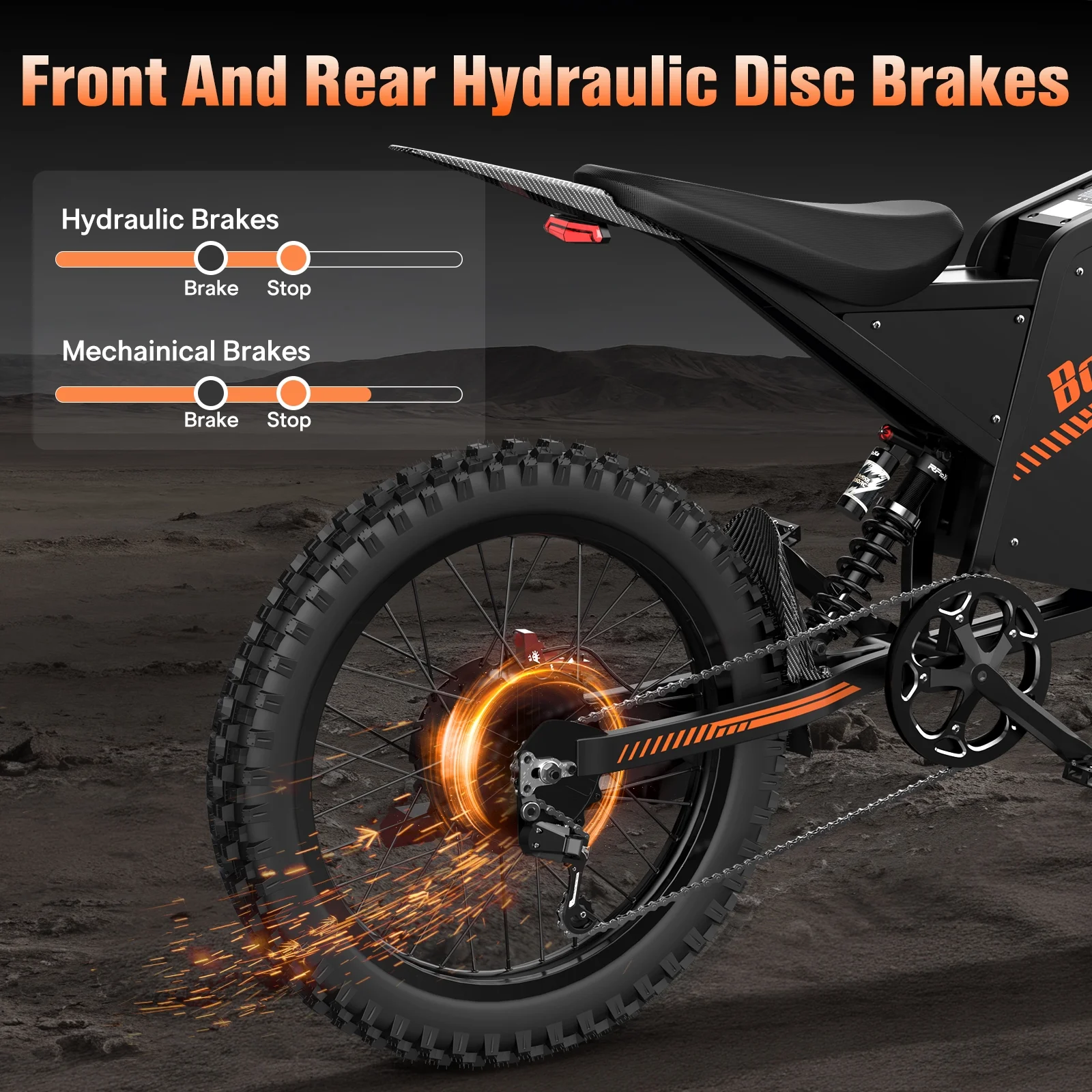 Electric Dirt Bike for Adults,60V 35Ah,3000W 45 MPH 37-68 Miles Electric Motorcycle, 25���� Fat Tire Off-Road Mountain Bike UL2849(25''-3000W 60V 35AH-45MPH) - Image 6
