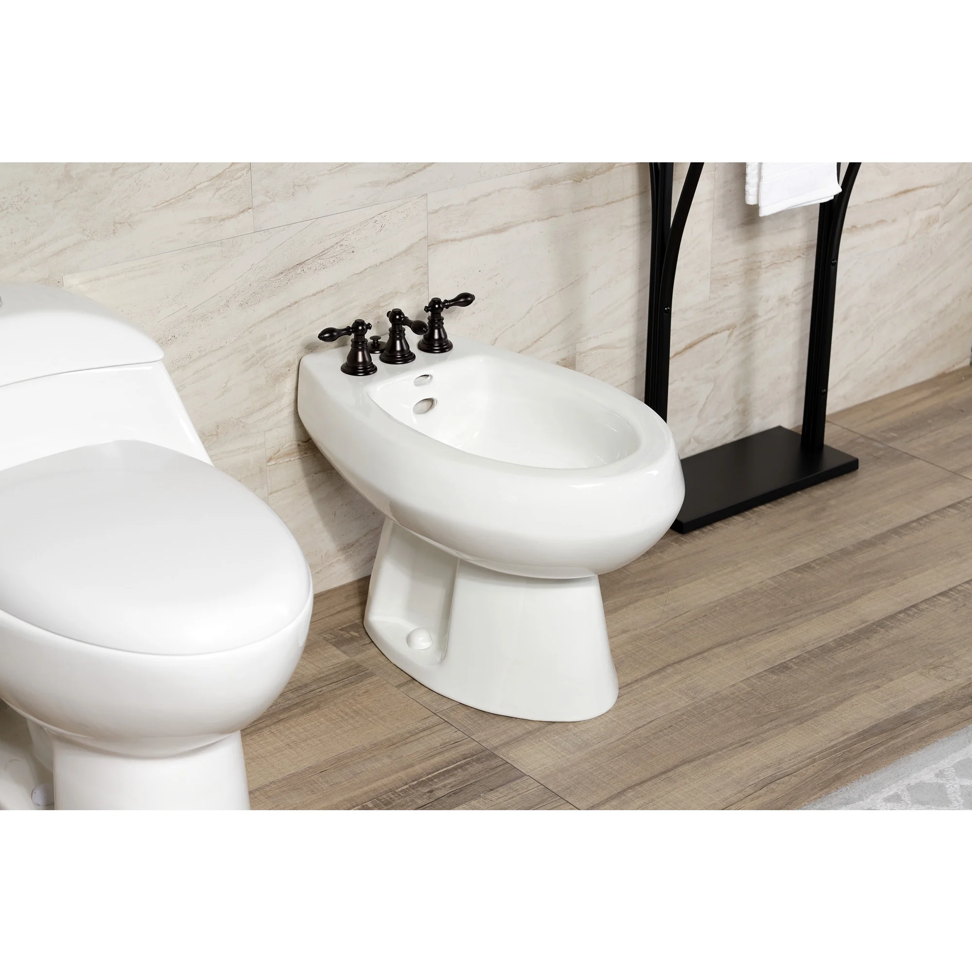 Kingston Brass KB320ACL American Classic Three-Handle Bidet Faucet, Matte Black